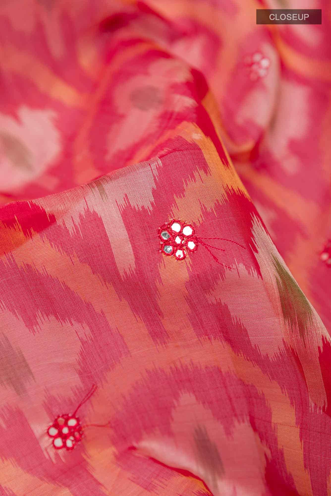 Red Blended Kora Cotton Saree