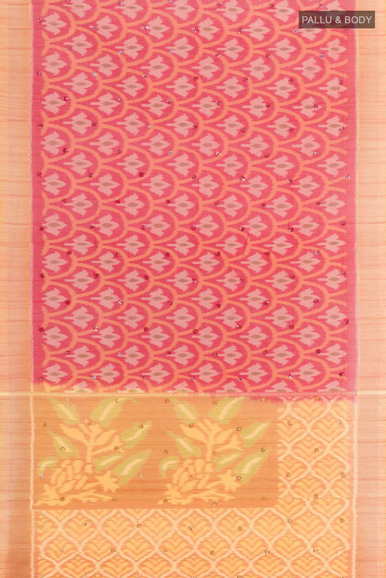 Red Blended Kora Cotton Saree