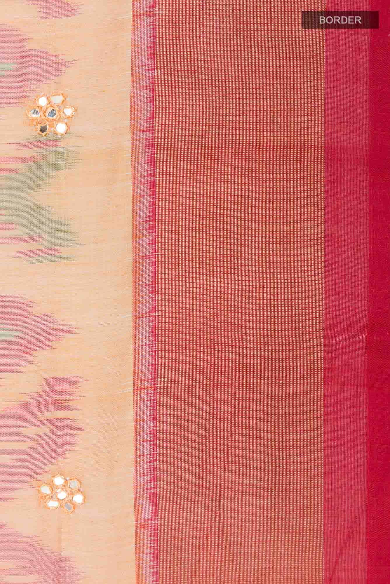 Yellow Blended Kora Cotton Saree
