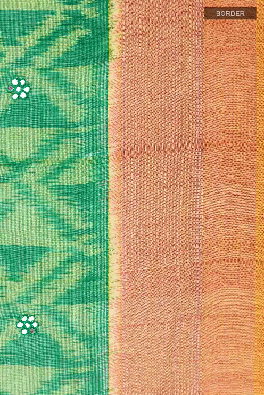 Green Blended Kora Cotton Saree