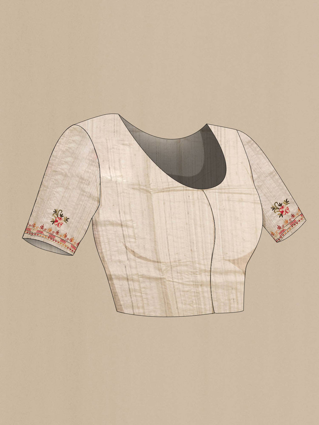 Off White Tussar Silk Saree