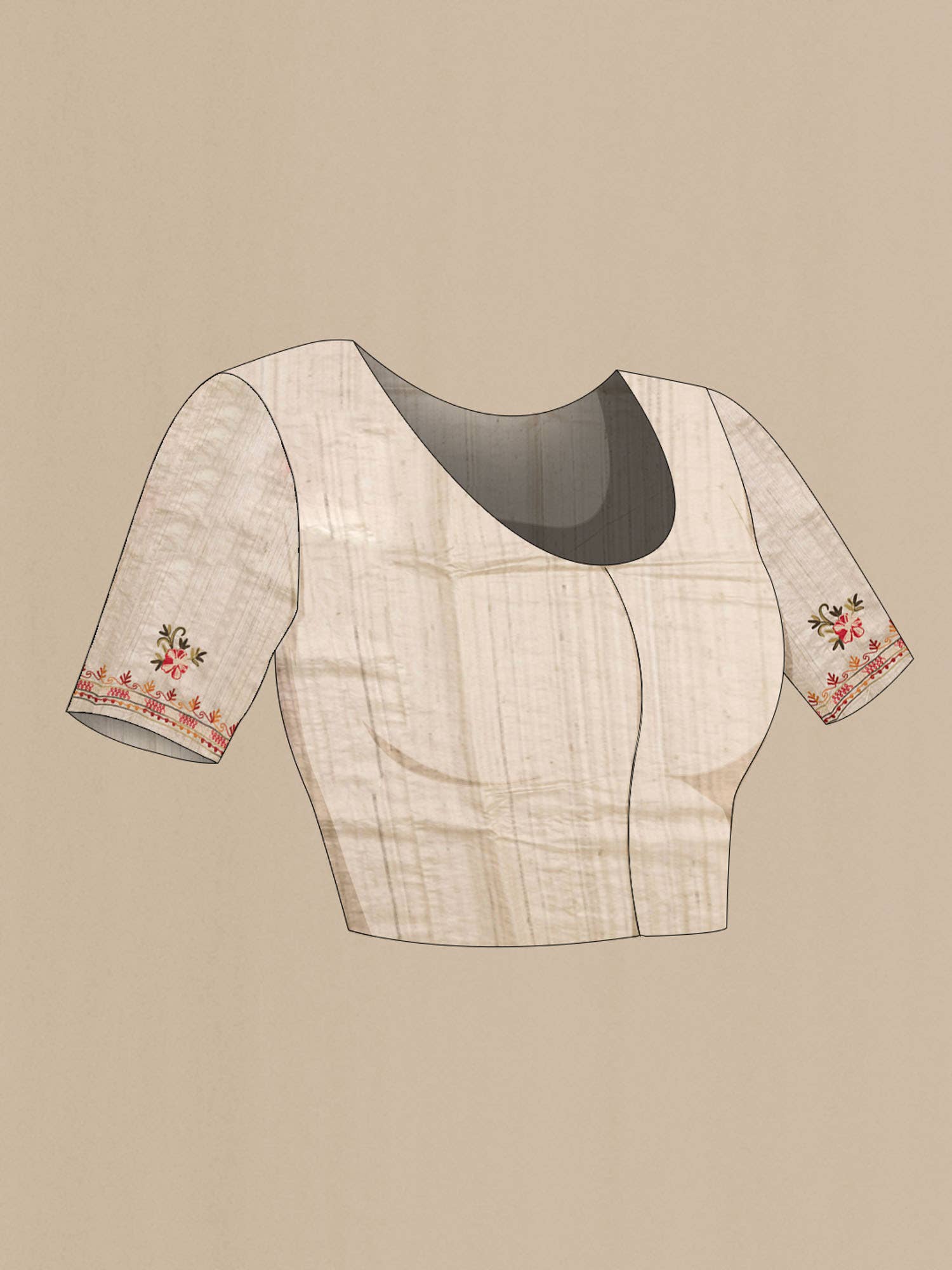 Off White Tussar Silk Saree