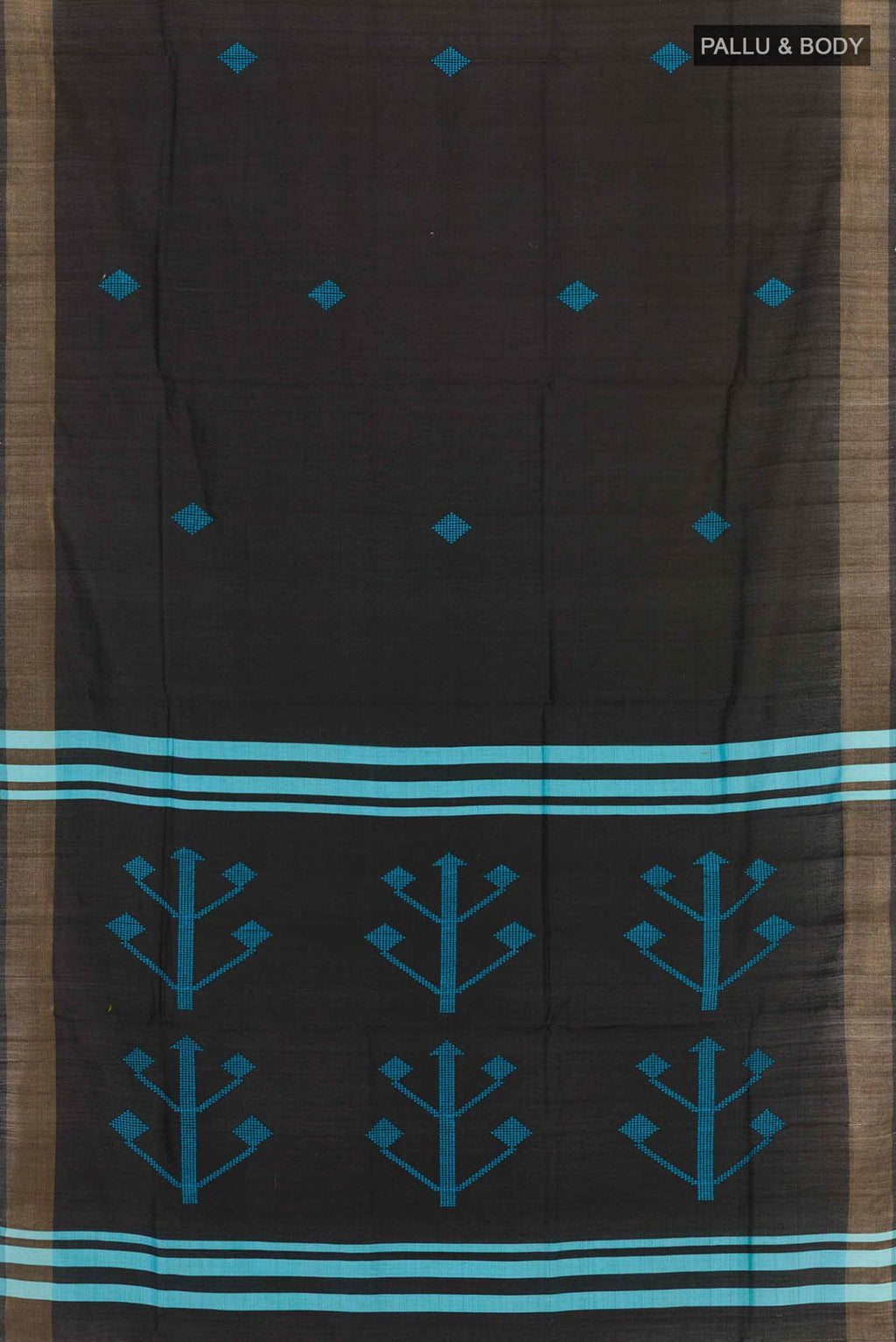 Black Tussar Silk Saree