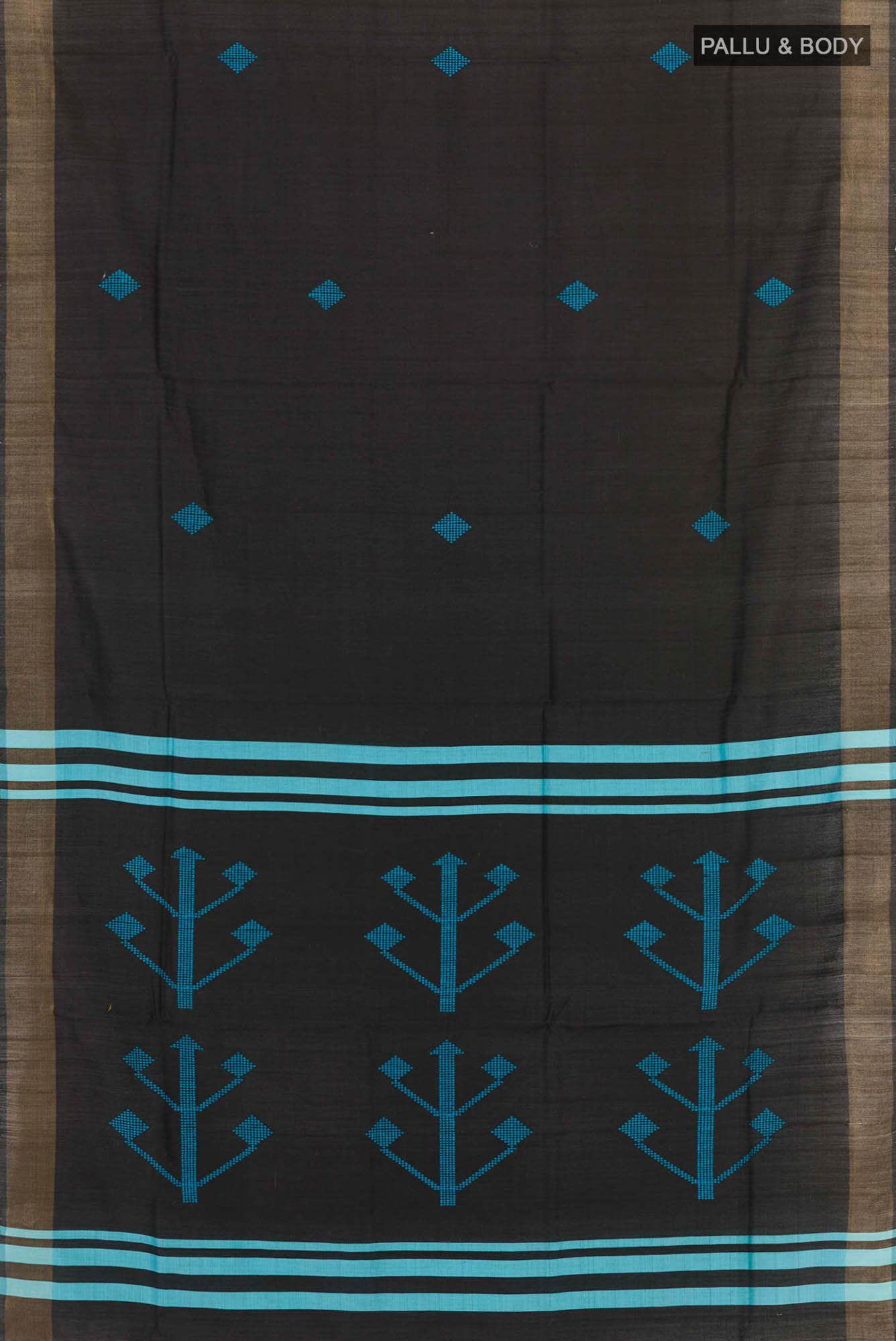 Black Tussar Silk Saree