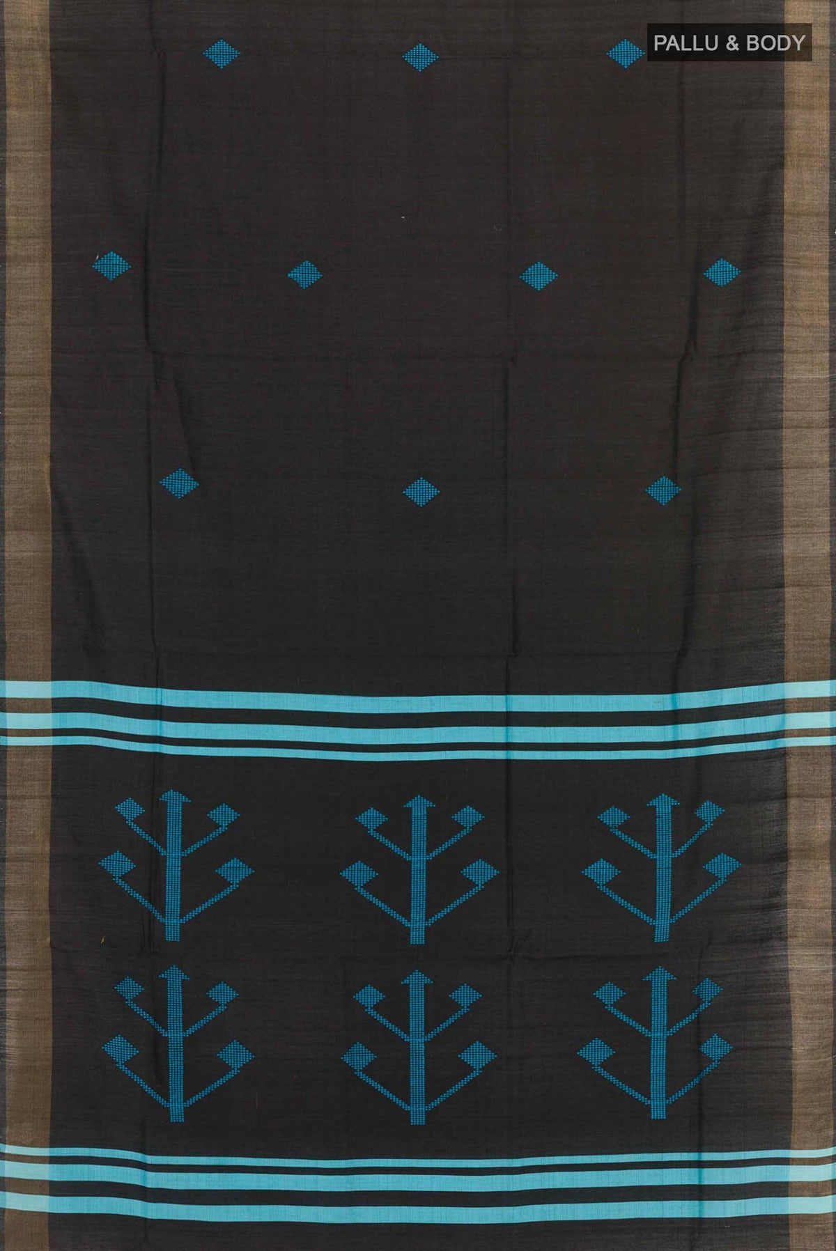 Black Tussar Silk Saree