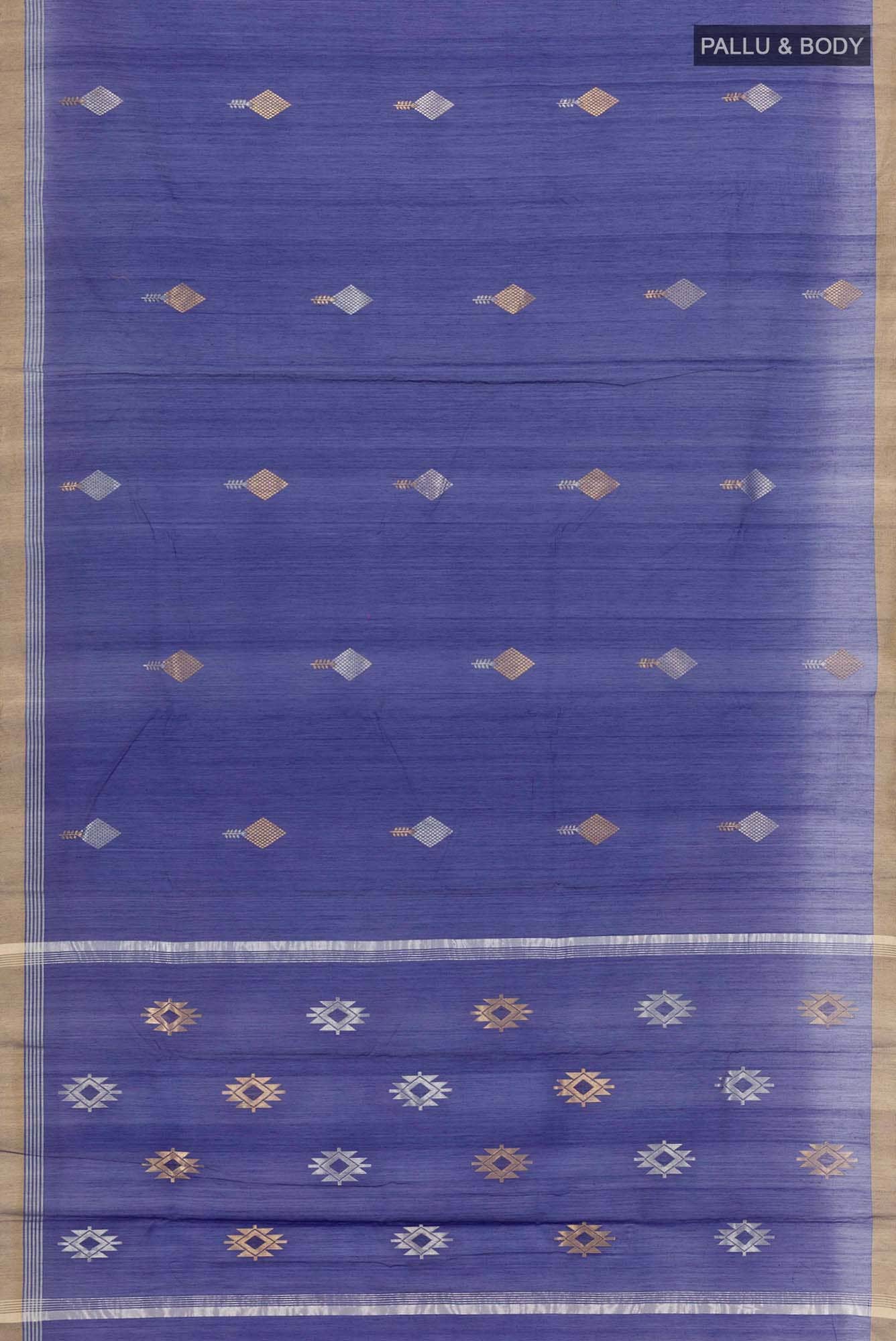 Blue Blended Chanderi Silk Cotton Saree