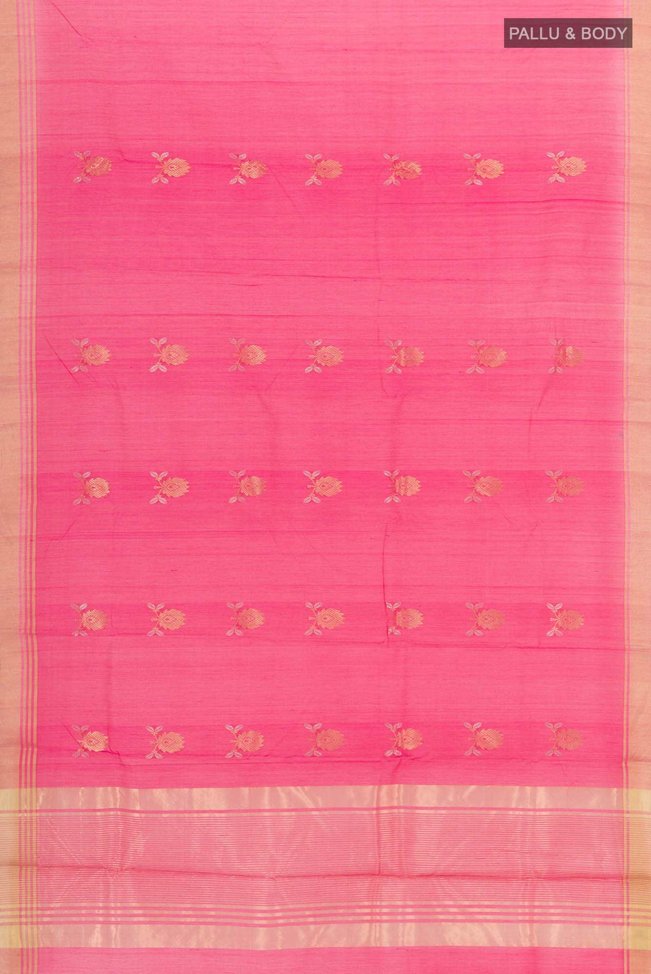 Pink Blended Chanderi Silk Cotton Saree