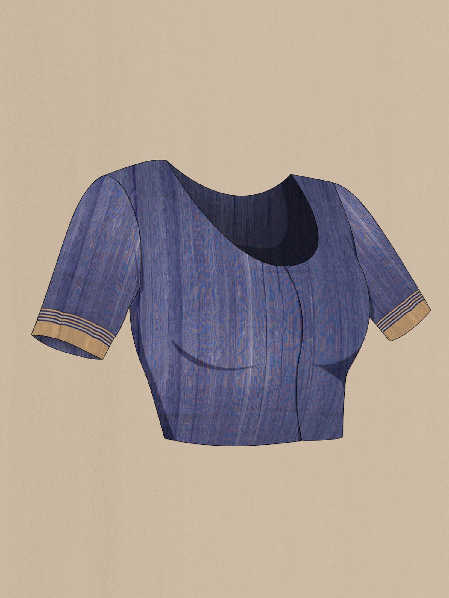 Blue Blended Chanderi Silk Cotton Saree