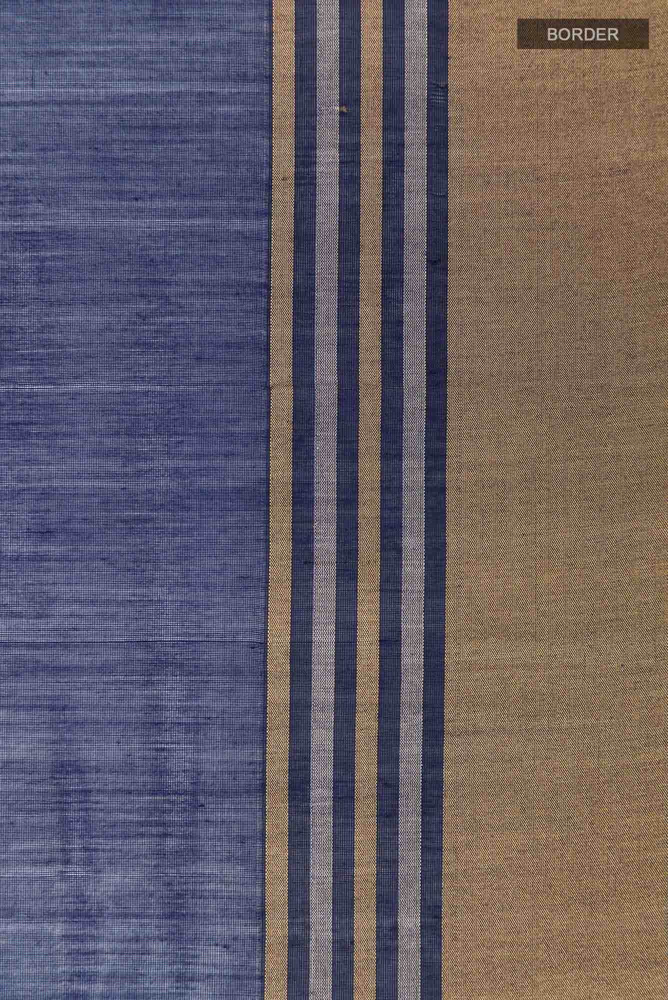 Blue Blended Chanderi Silk Cotton Saree