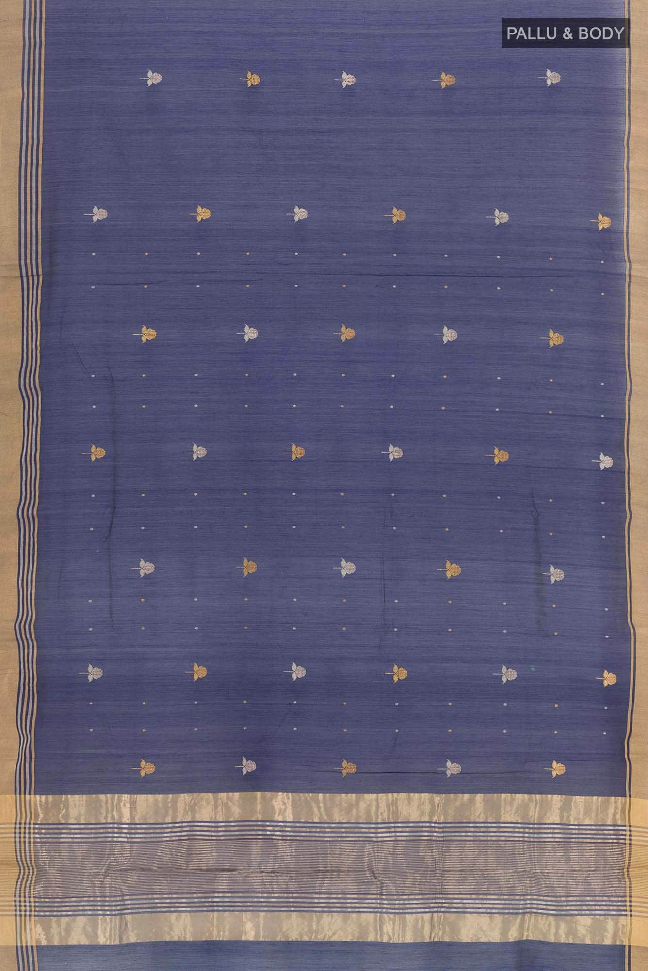 Blue Blended Chanderi Silk Cotton Saree