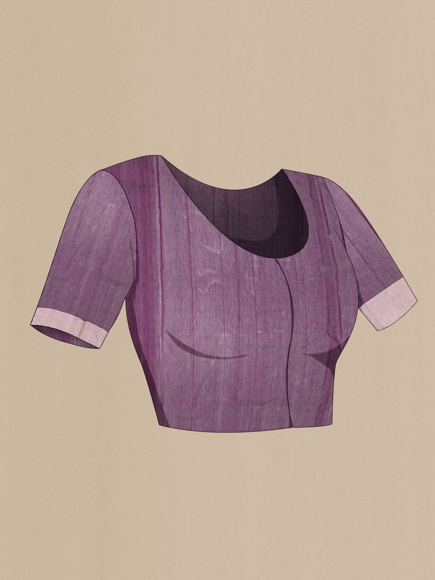 Purple Blended Poly Cotton Saree