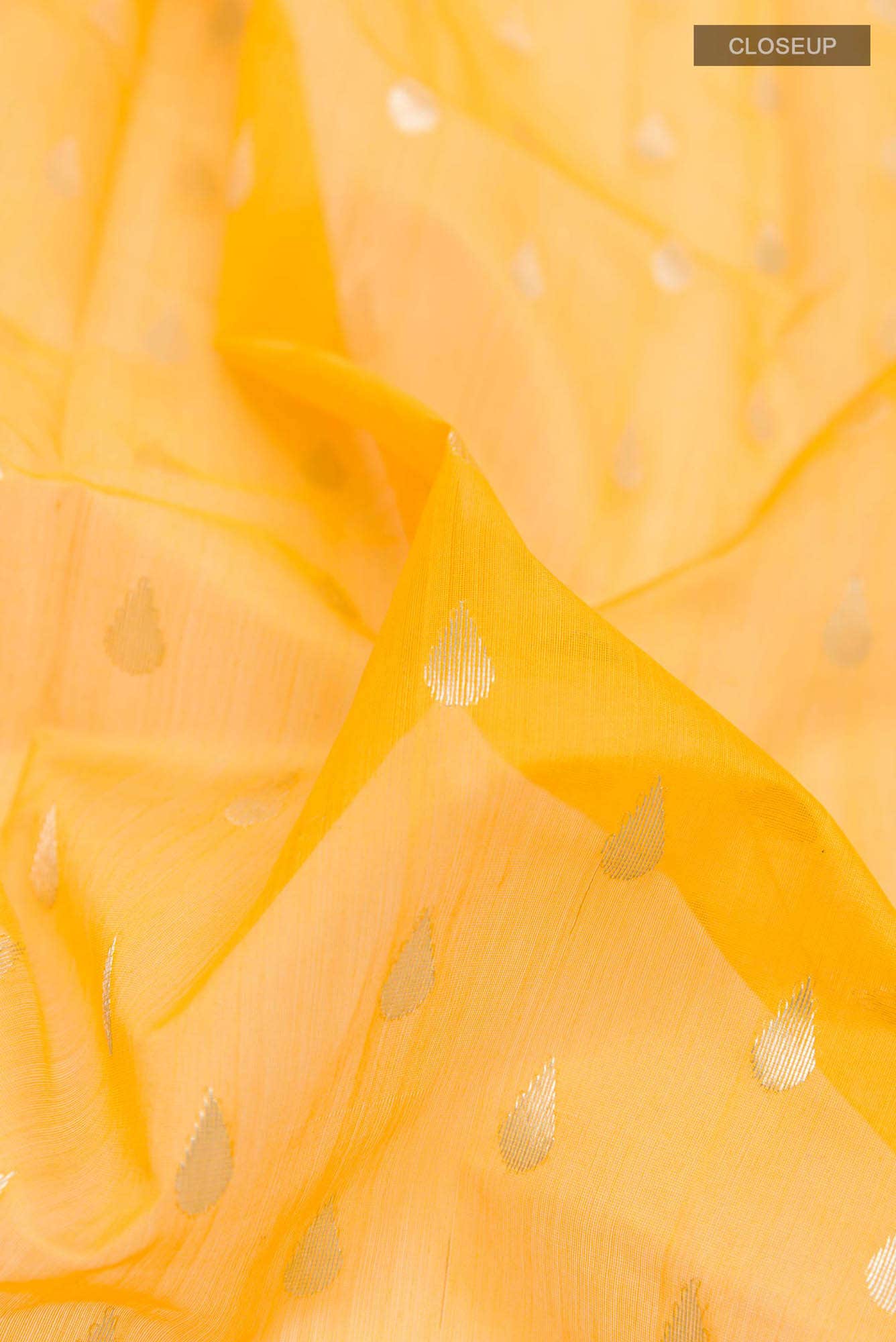 Yellow Blended Chanderi Silk Cotton Saree