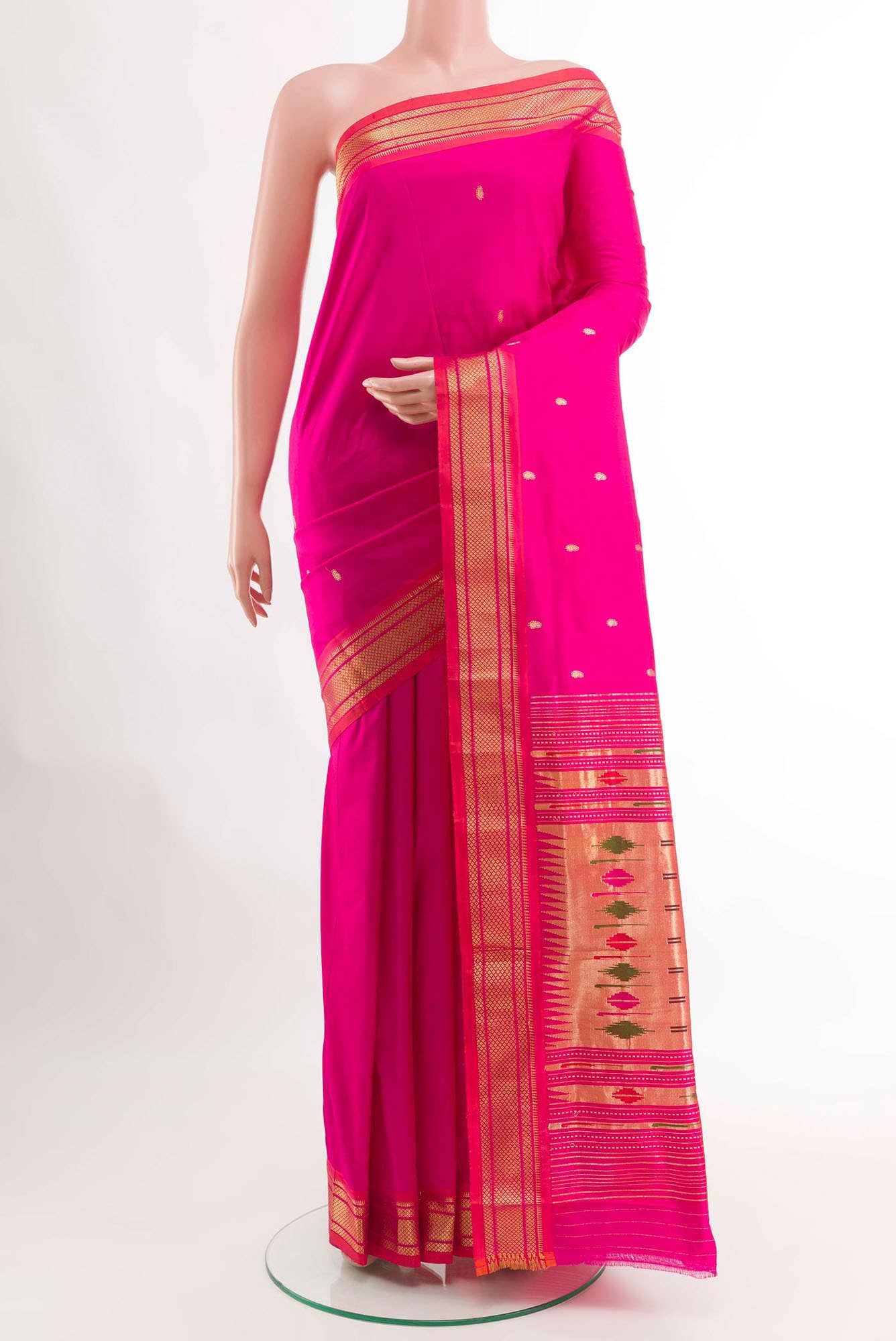 Pink Paithani Silk Saree