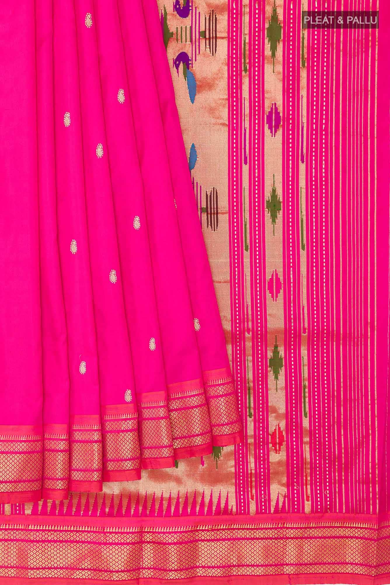 Pink Paithani Silk Saree