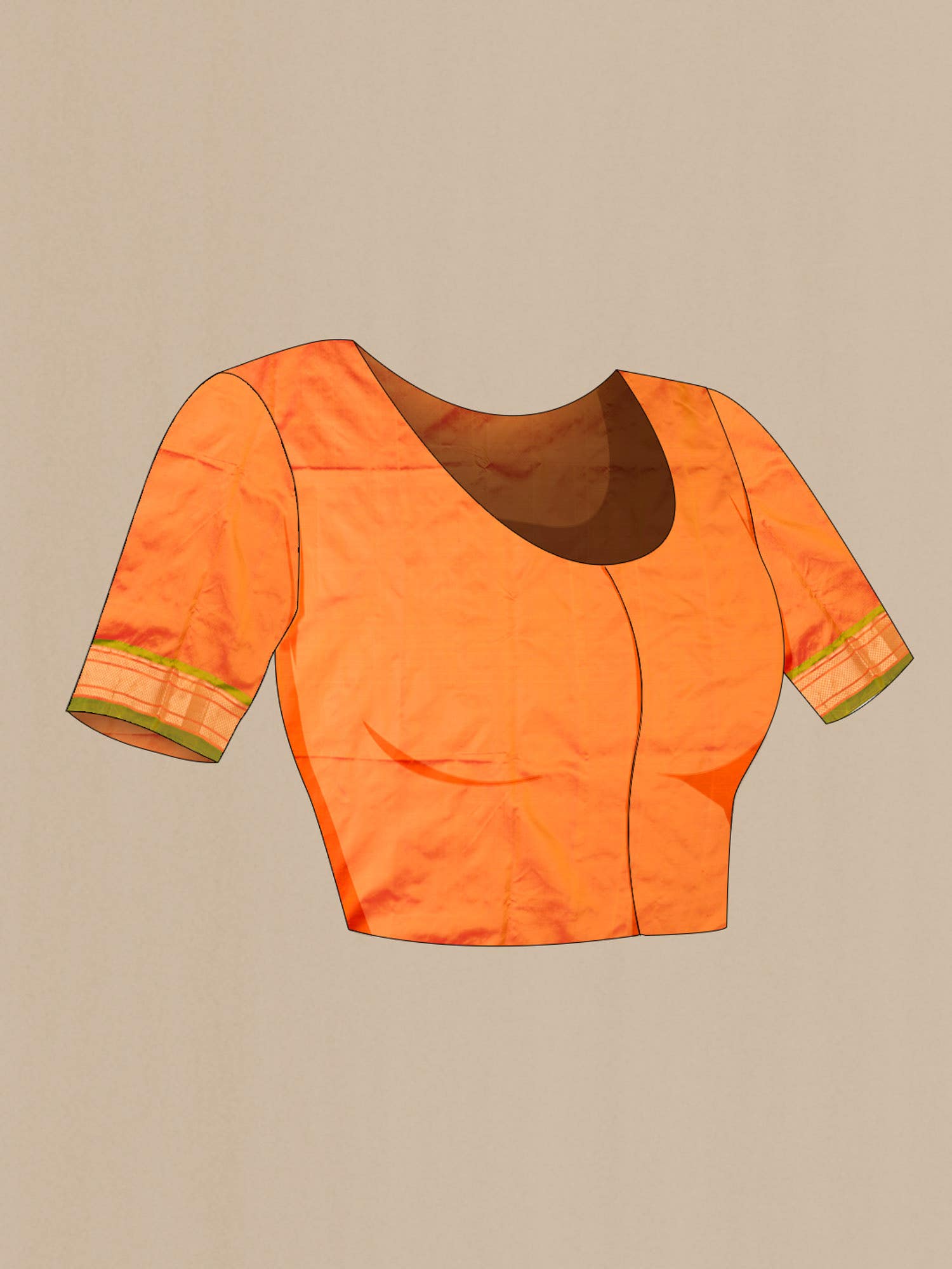 Orange Dual Tone Paithani Silk Saree