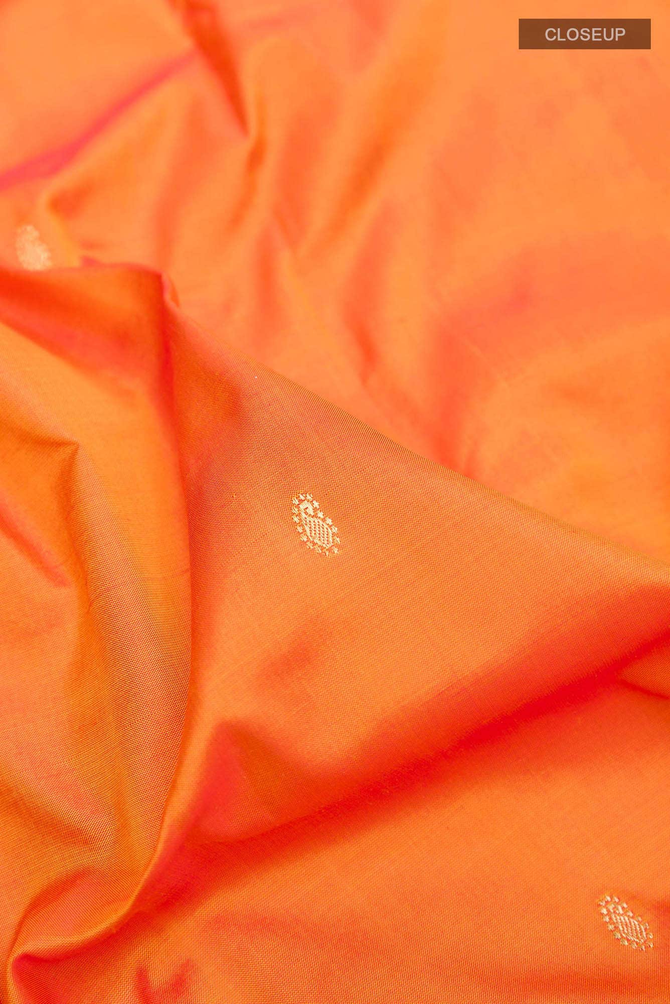 Orange Dual Tone Paithani Silk Saree