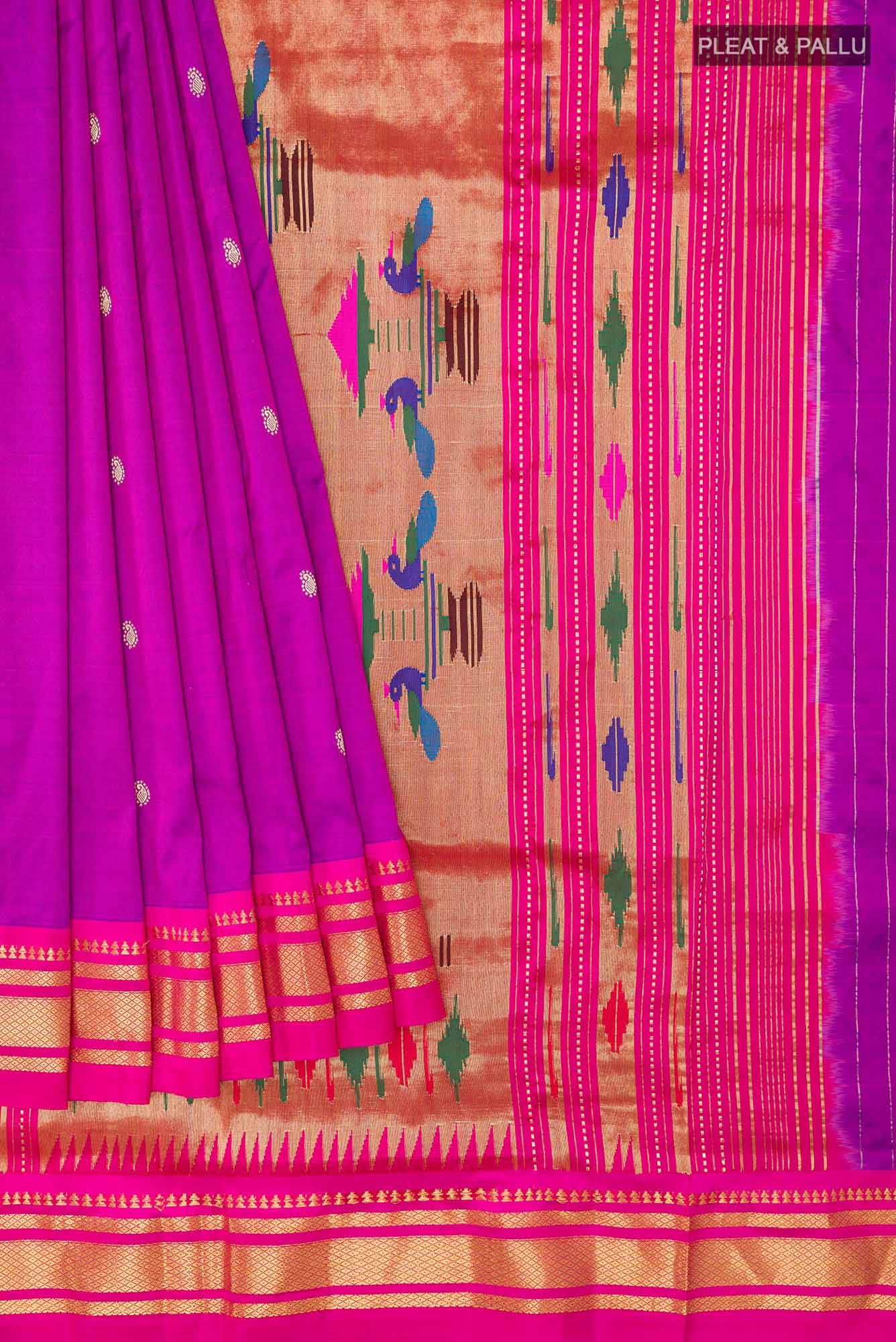 Purple Paithani Silk Saree