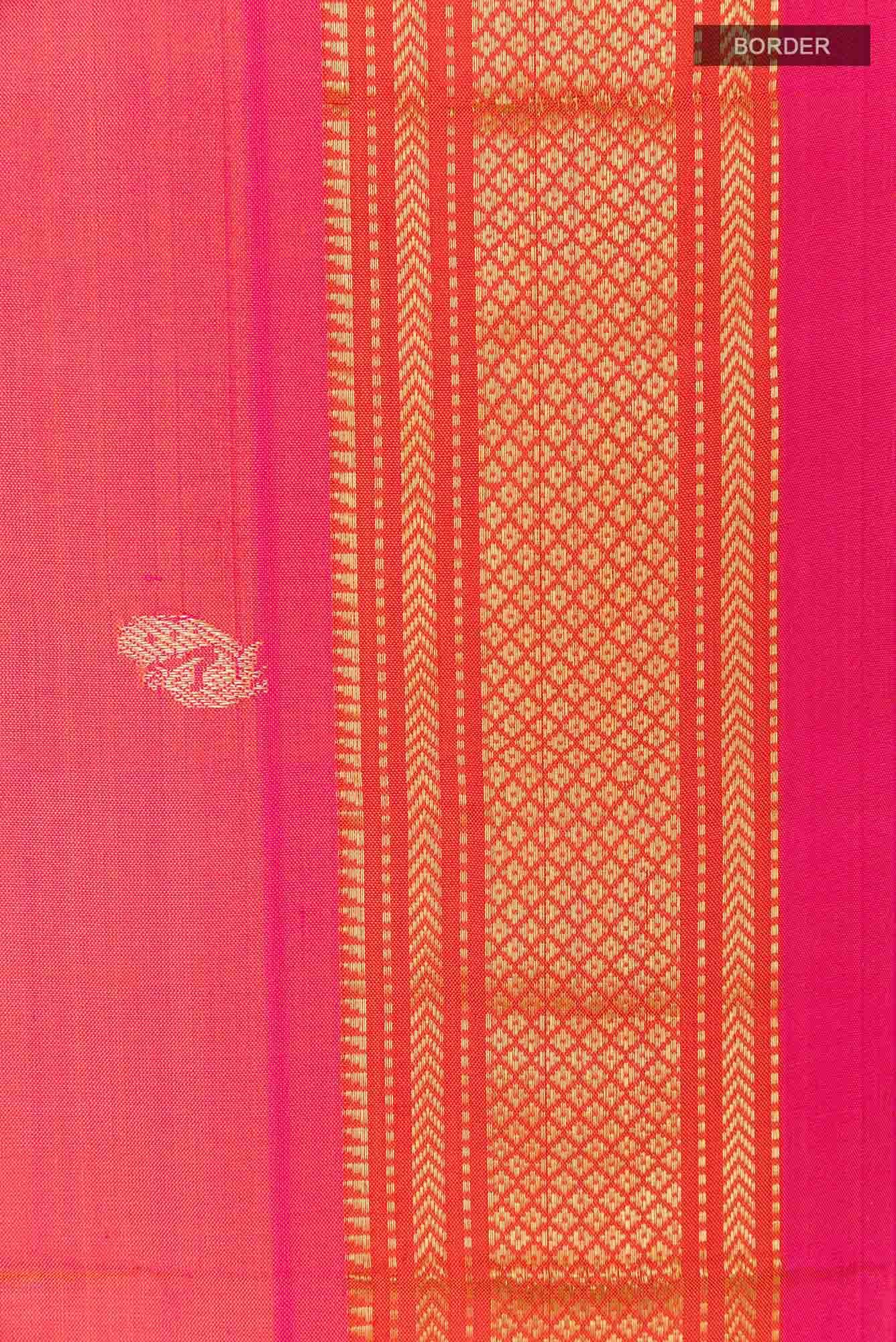 Peach Paithani Silk Saree