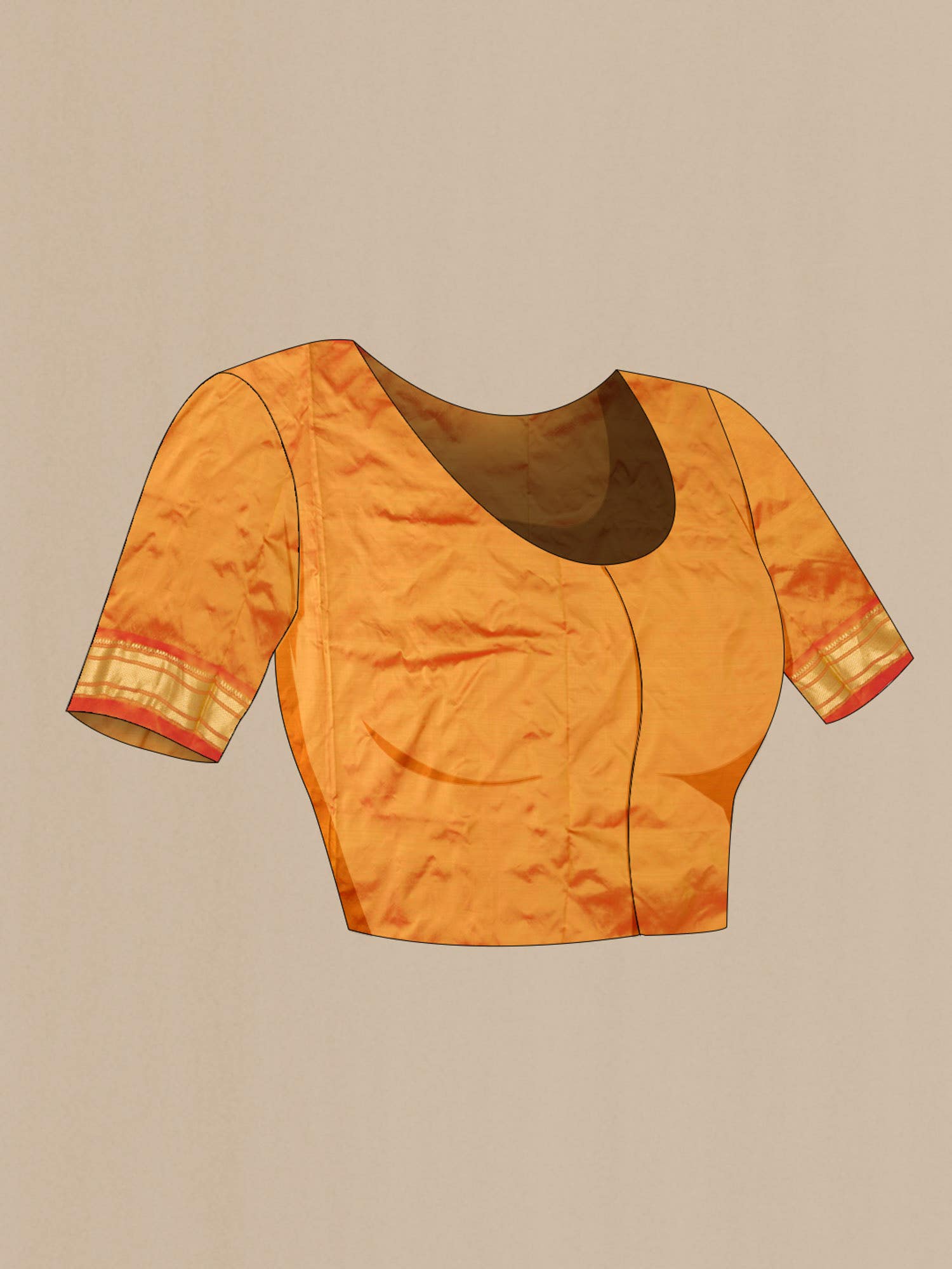 Orange Paithani Silk Saree