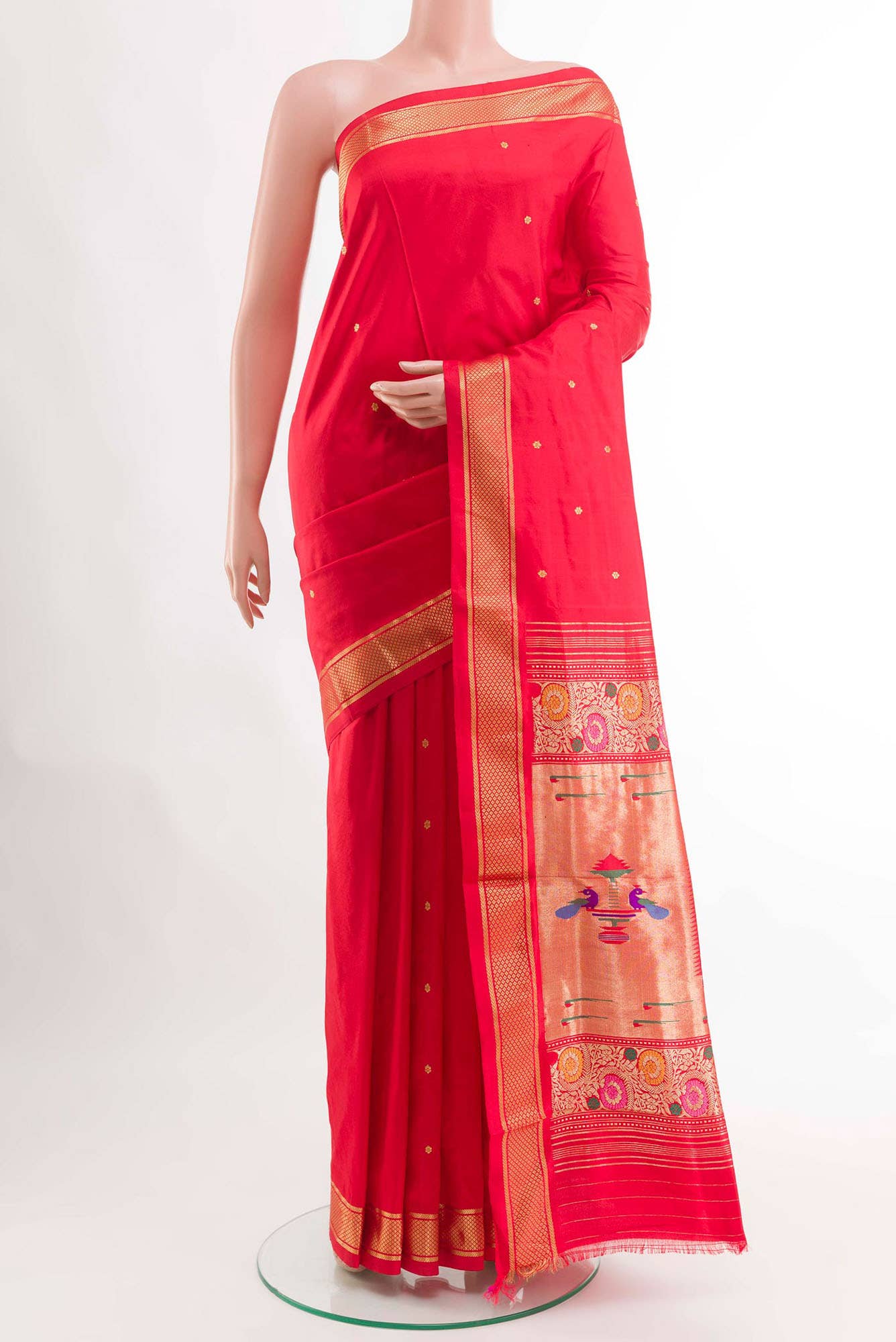 Red Paithani Silk Saree
