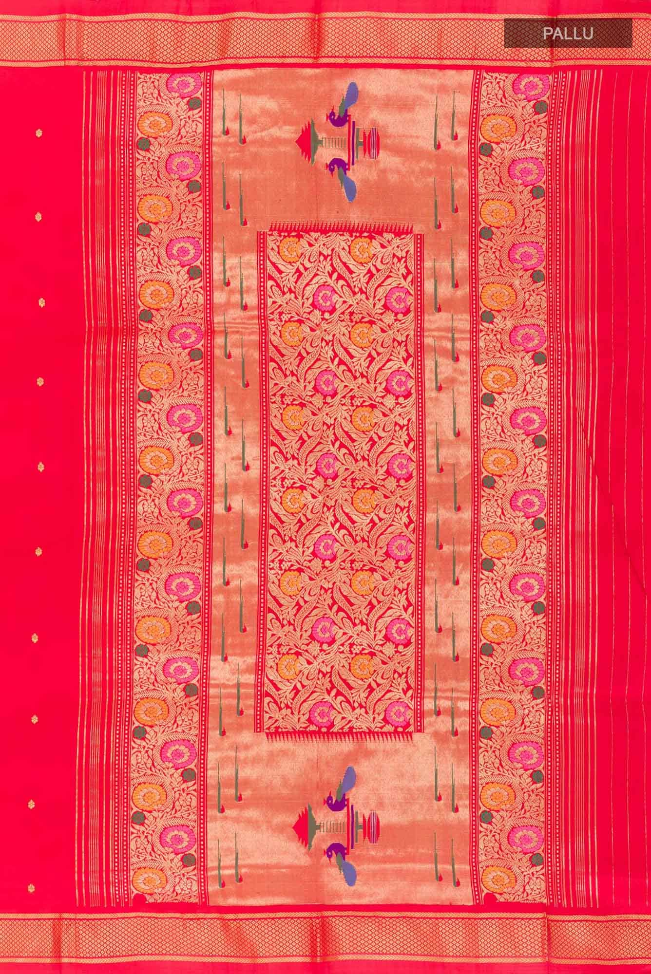Red Paithani Silk Saree