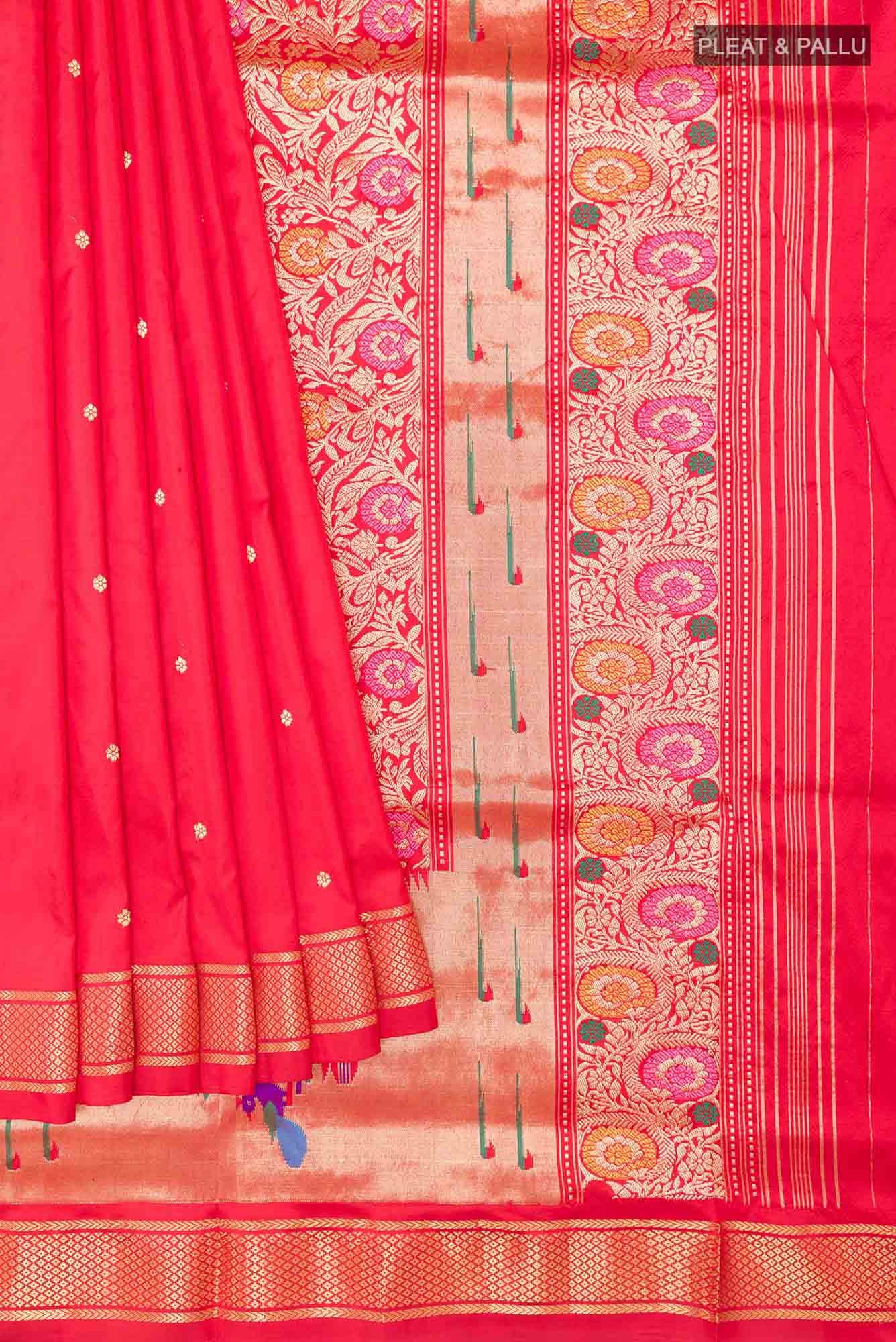 Red Paithani Silk Saree