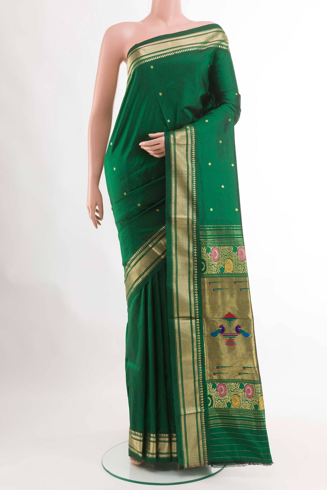 Green Paithani Silk Saree
