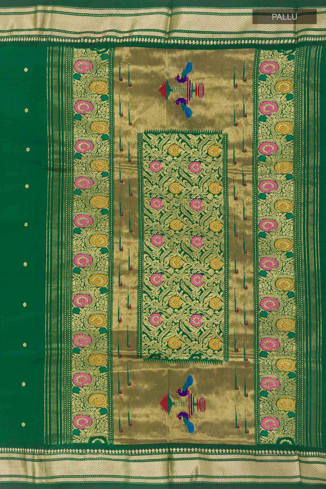 Green Paithani Silk Saree