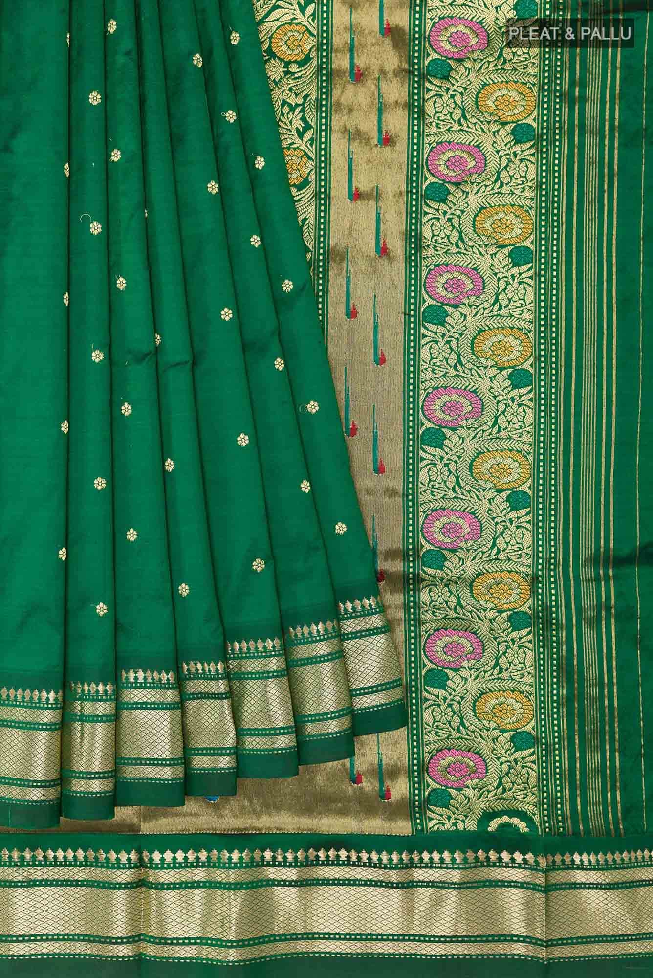 Green Paithani Silk Saree