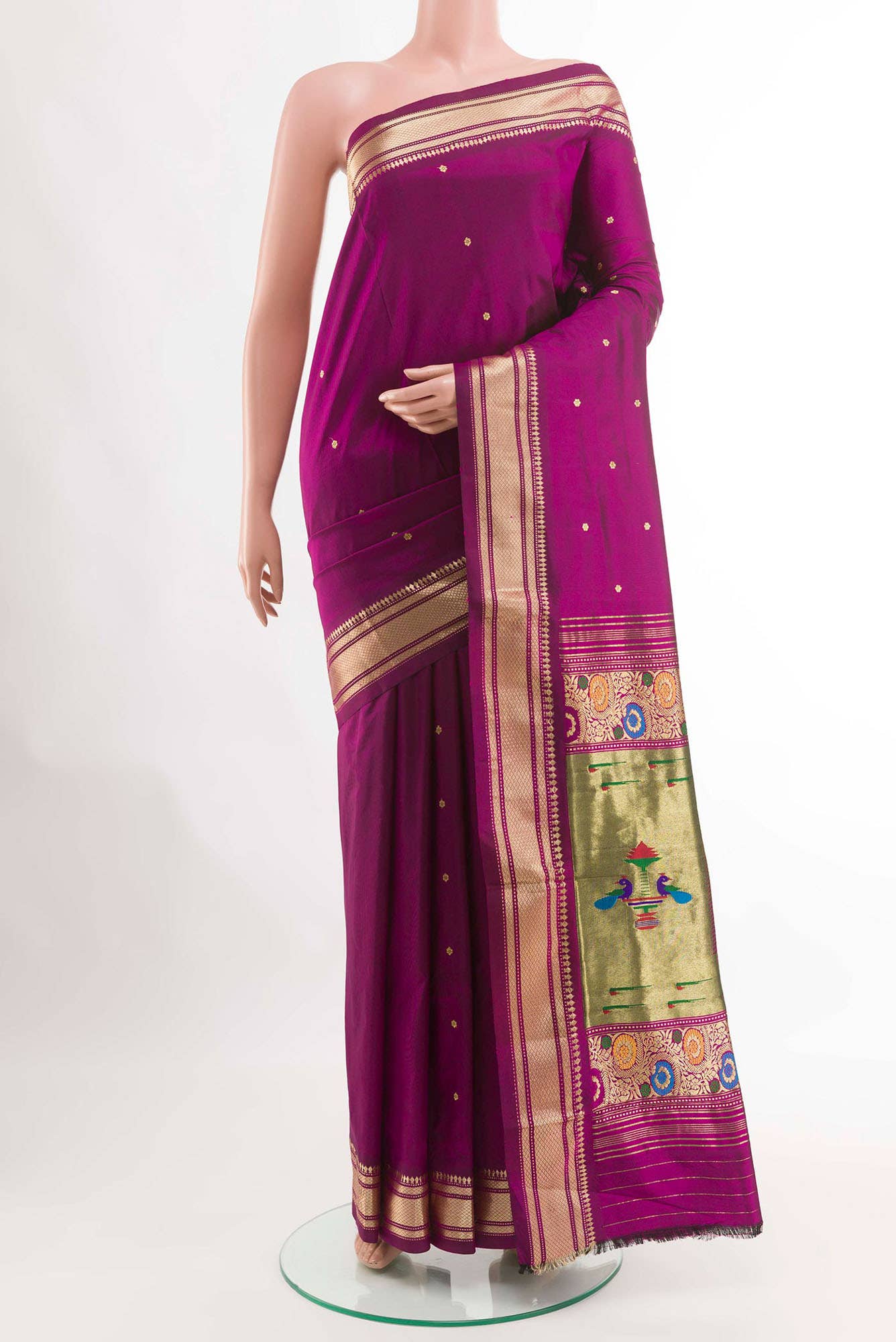 Purple Paithani Silk Saree