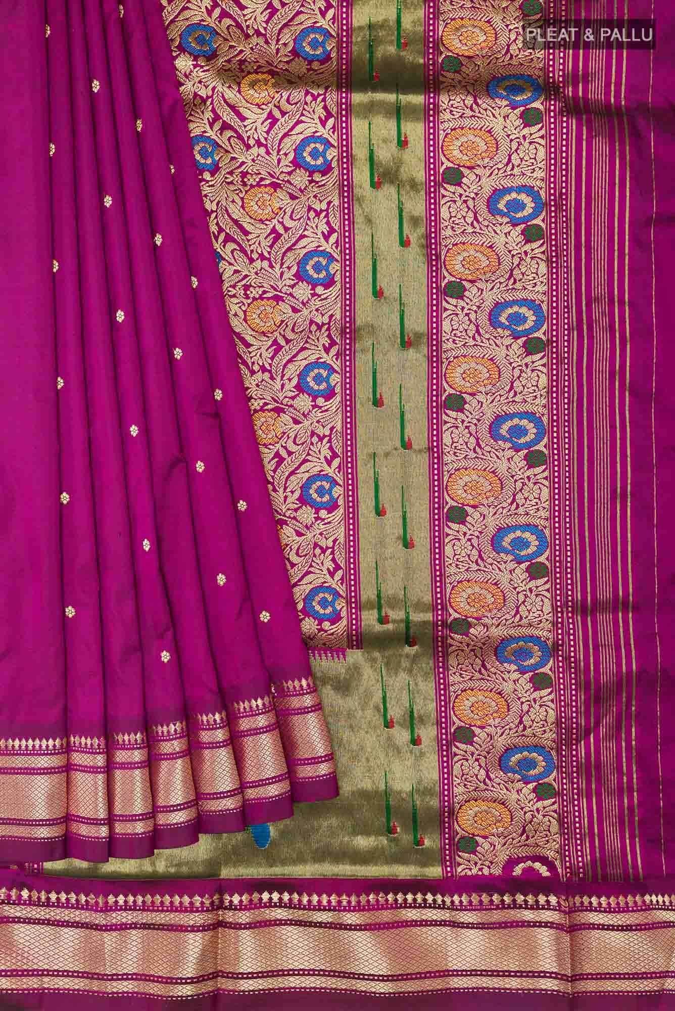 Purple Paithani Silk Saree