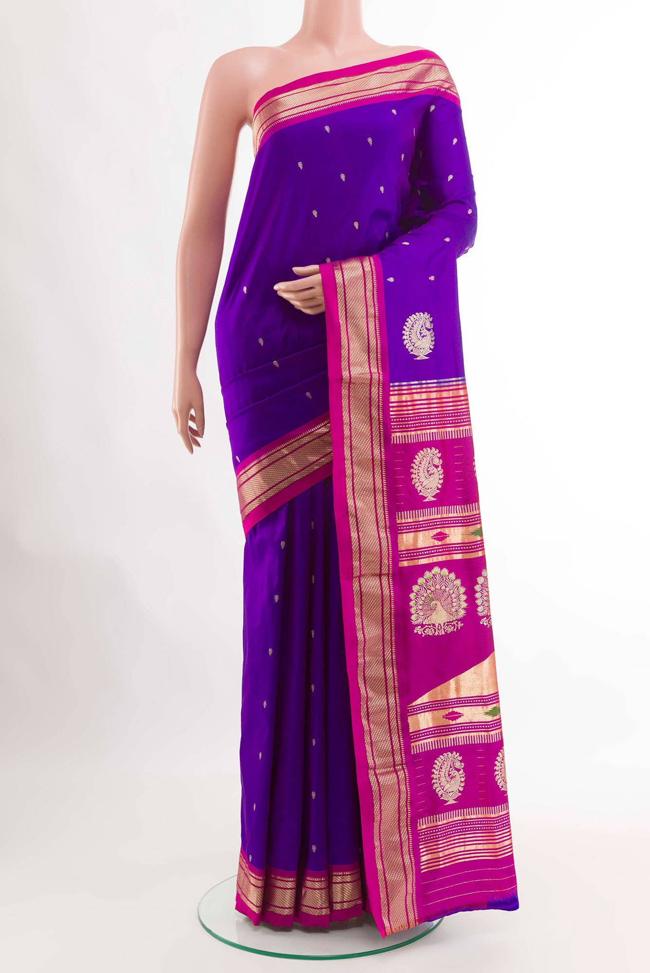 Purple Paithani Silk Saree