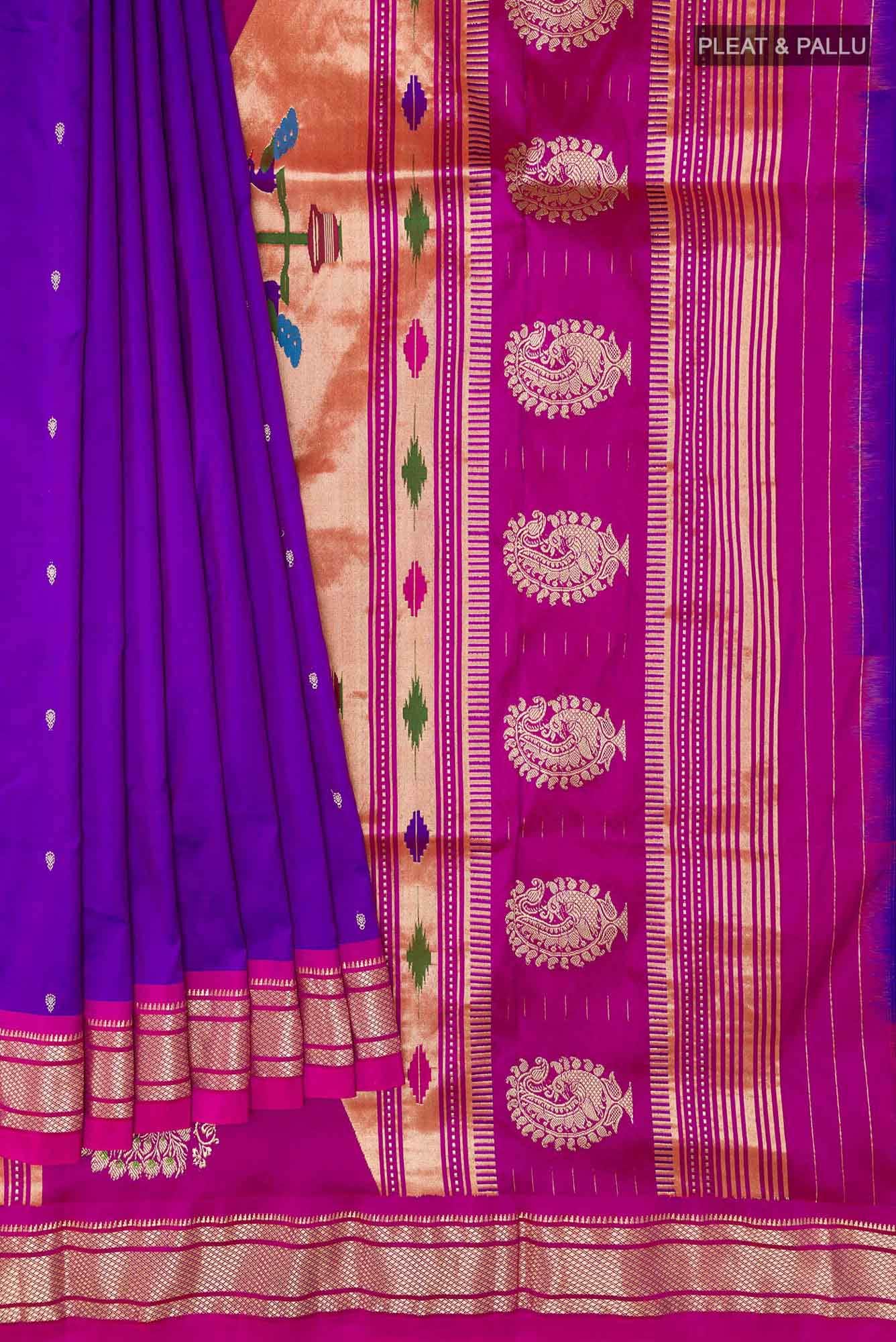 Purple Paithani Silk Saree