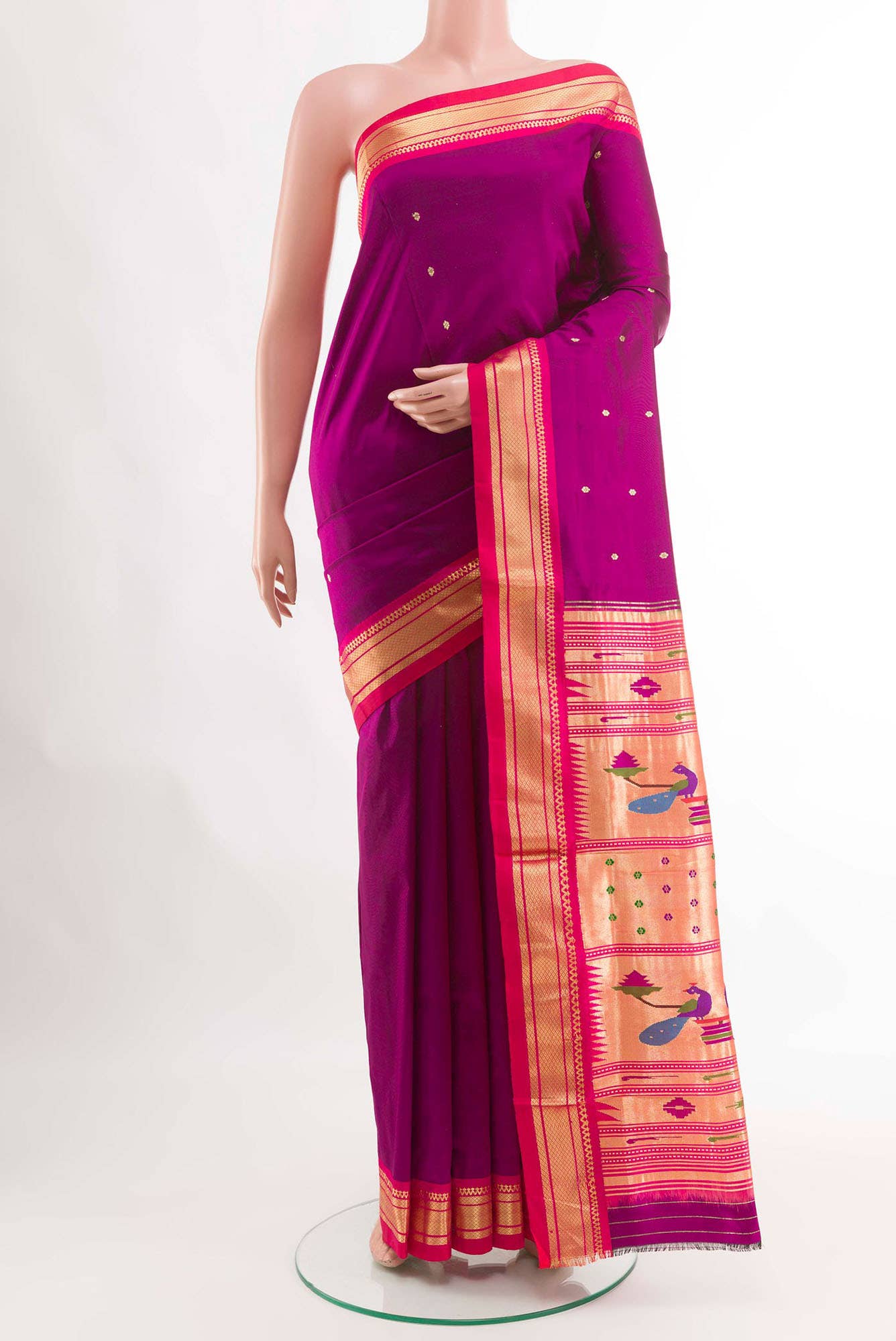 Purple Paithani Silk Saree