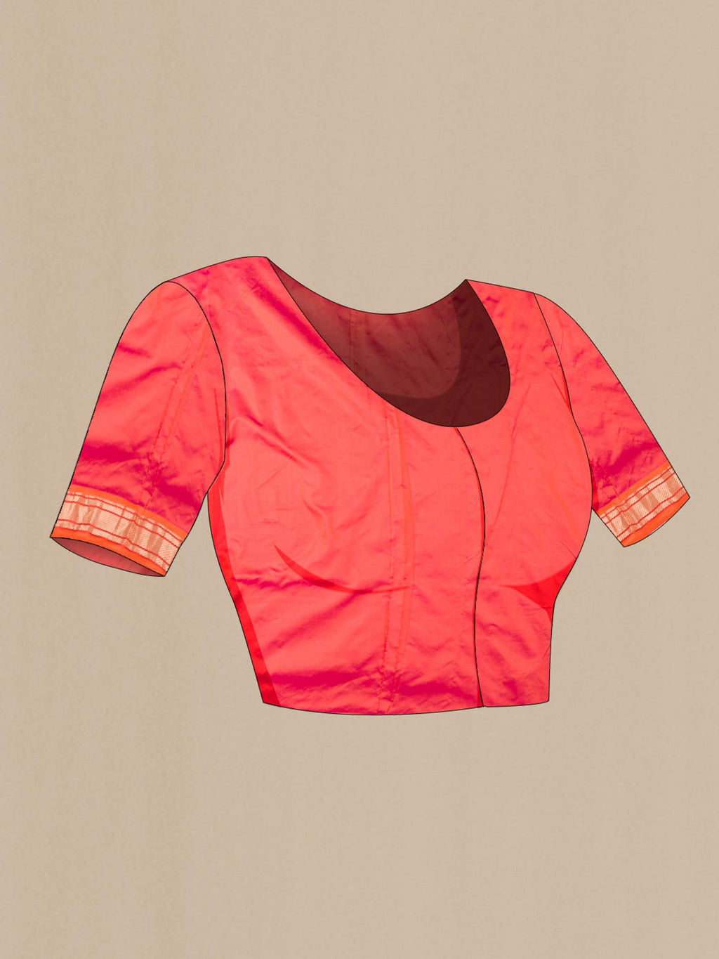 Orange Dual Tone Paithani Silk Saree