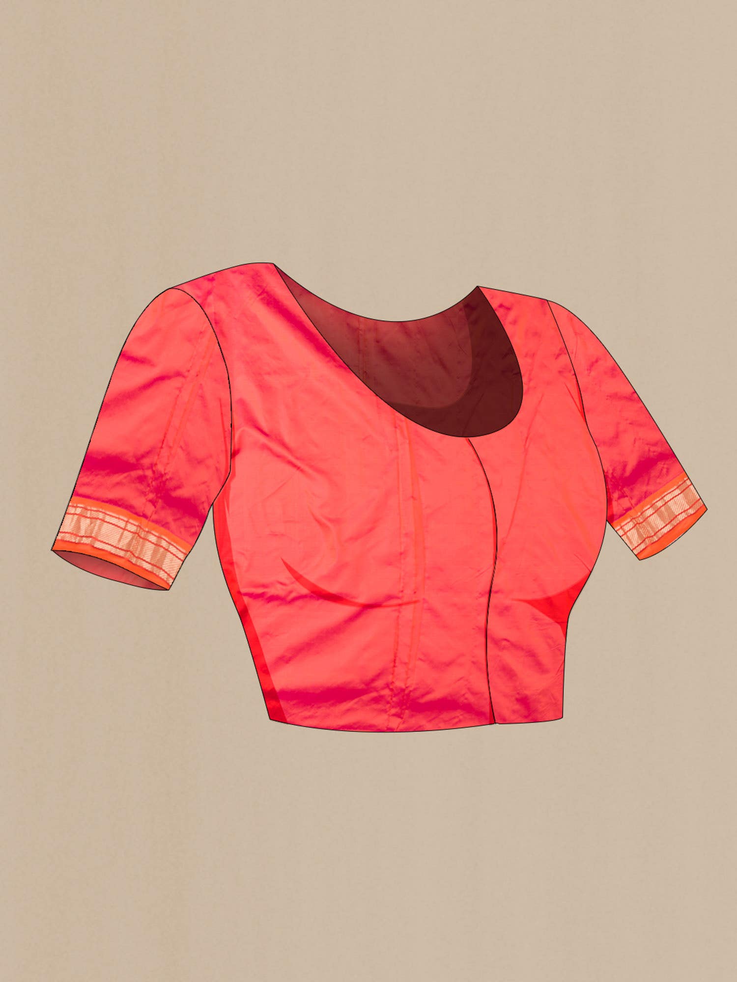 Orange Dual Tone Paithani Silk Saree