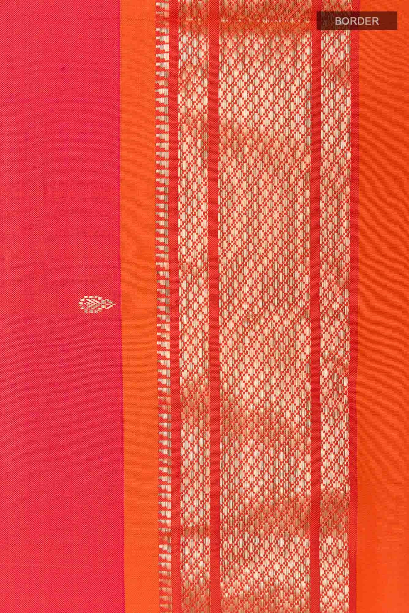 Orange Dual Tone Paithani Silk Saree
