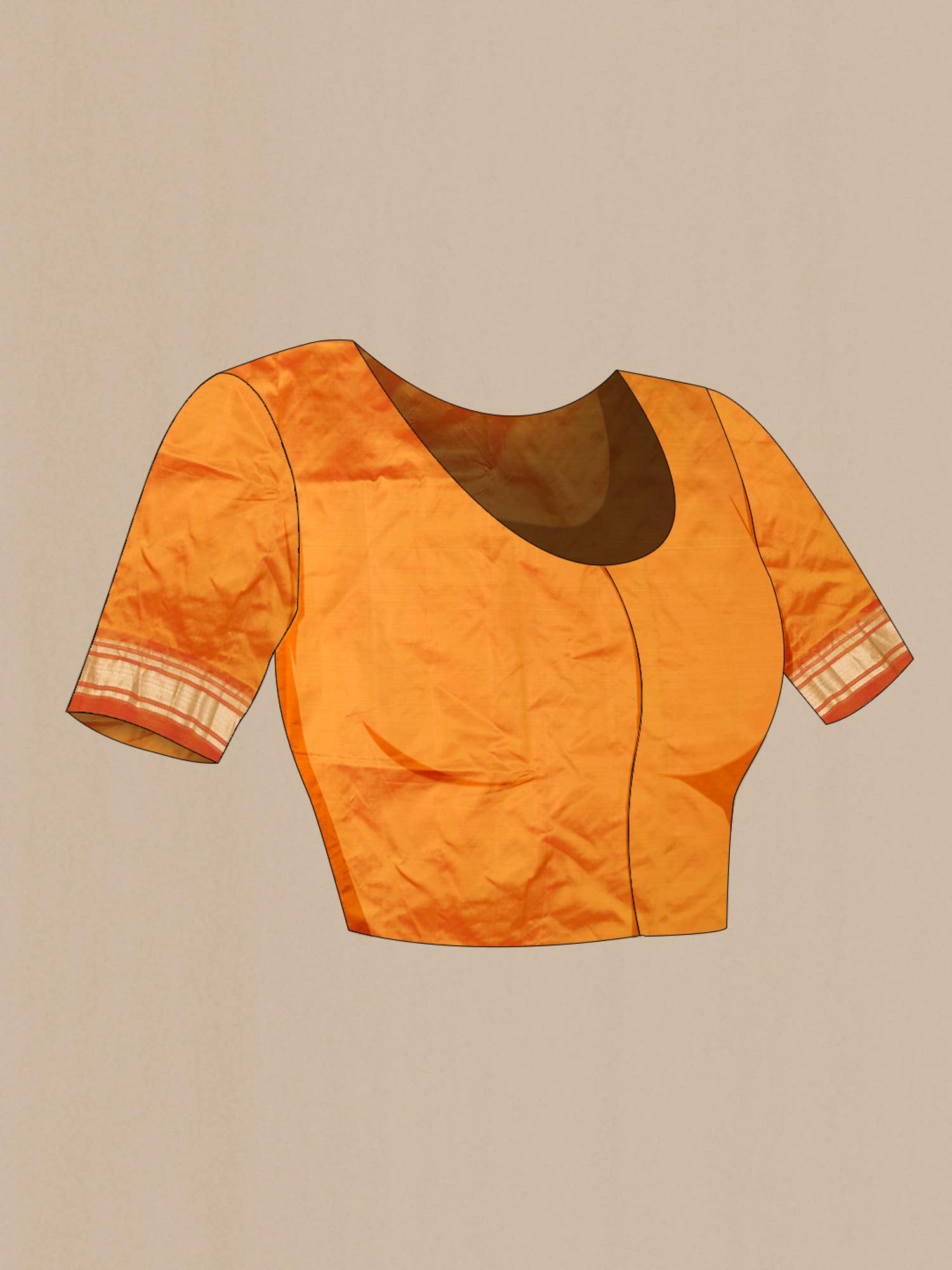 Orange Paithani Silk Saree