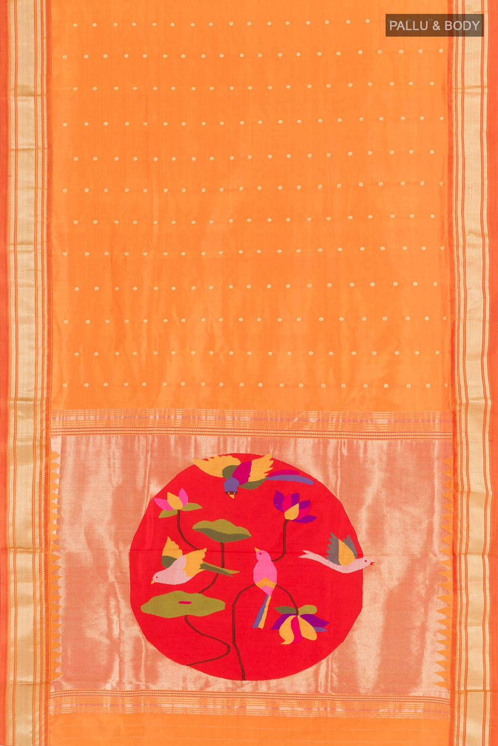 Orange Paithani Silk Saree