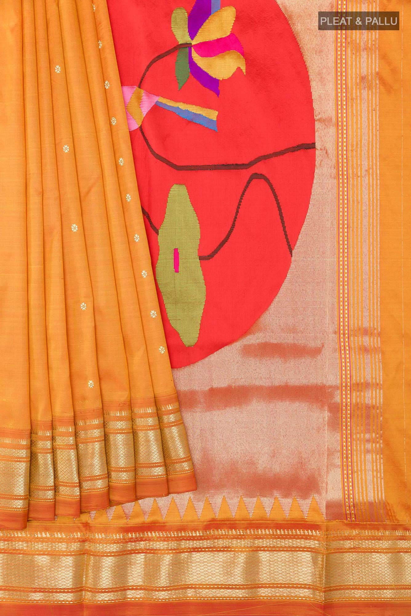 Orange Paithani Silk Saree