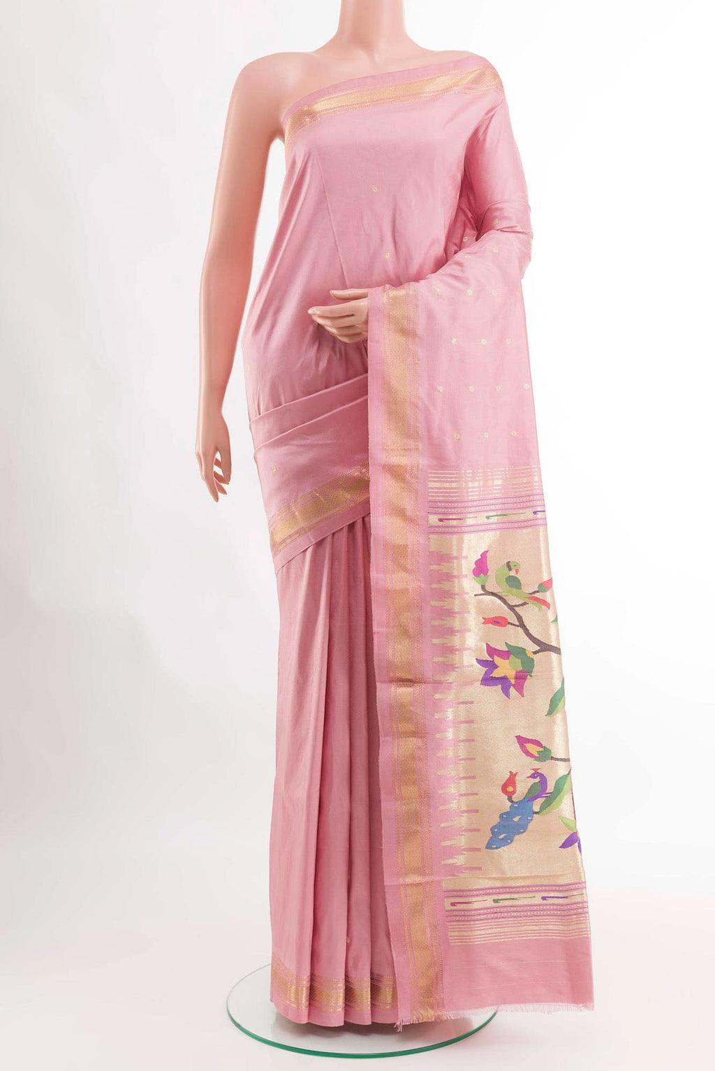 Pink Paithani Silk Saree