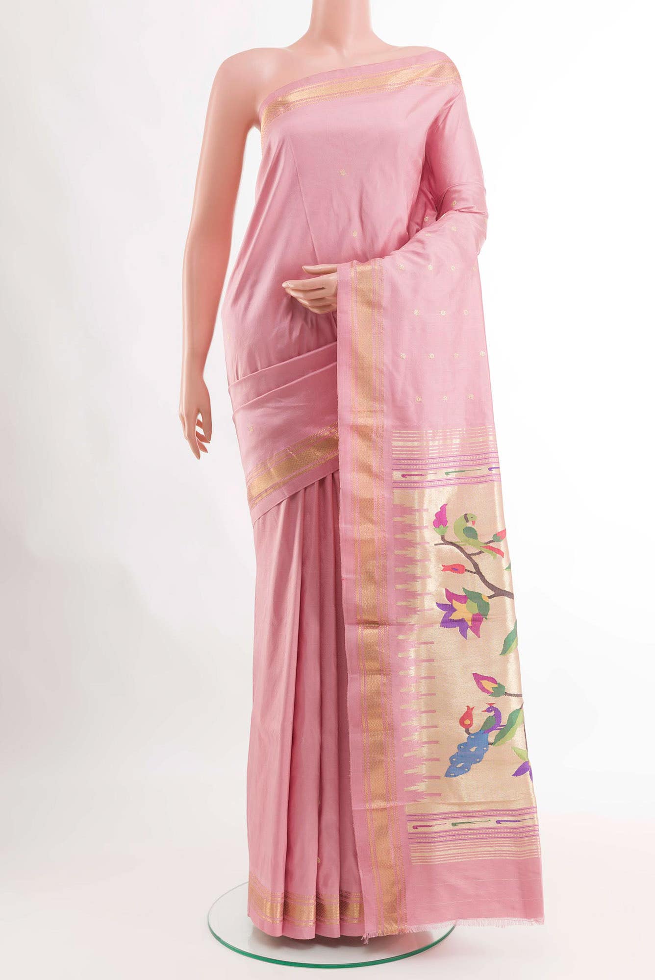 Pink Paithani Silk Saree