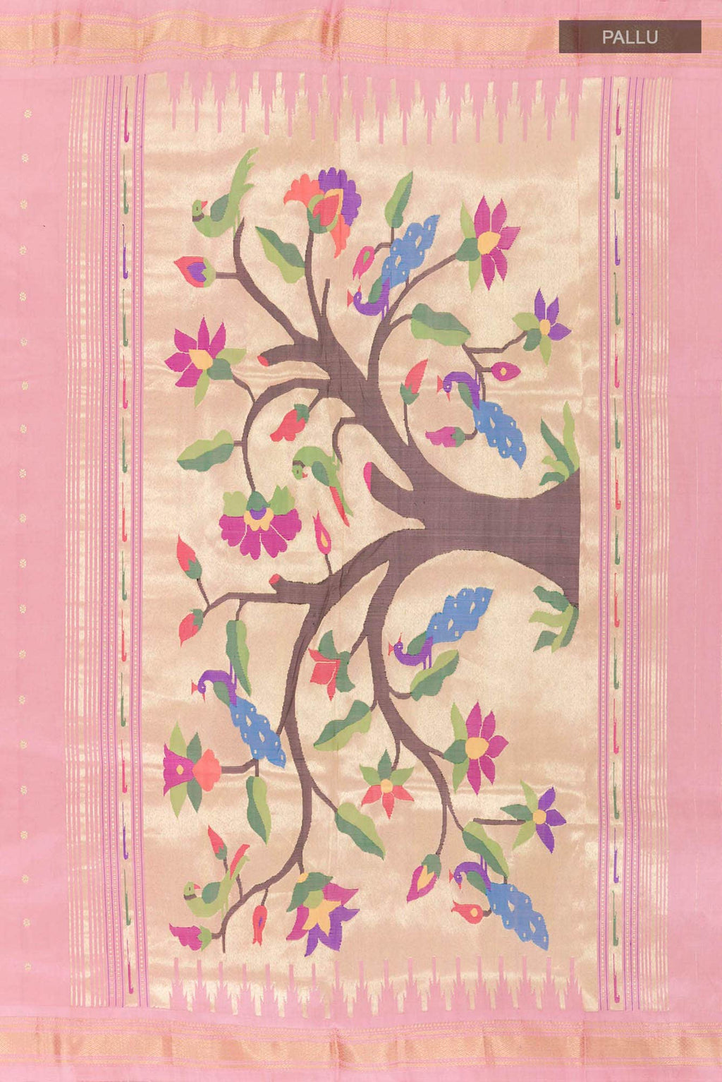 Pink Paithani Silk Saree