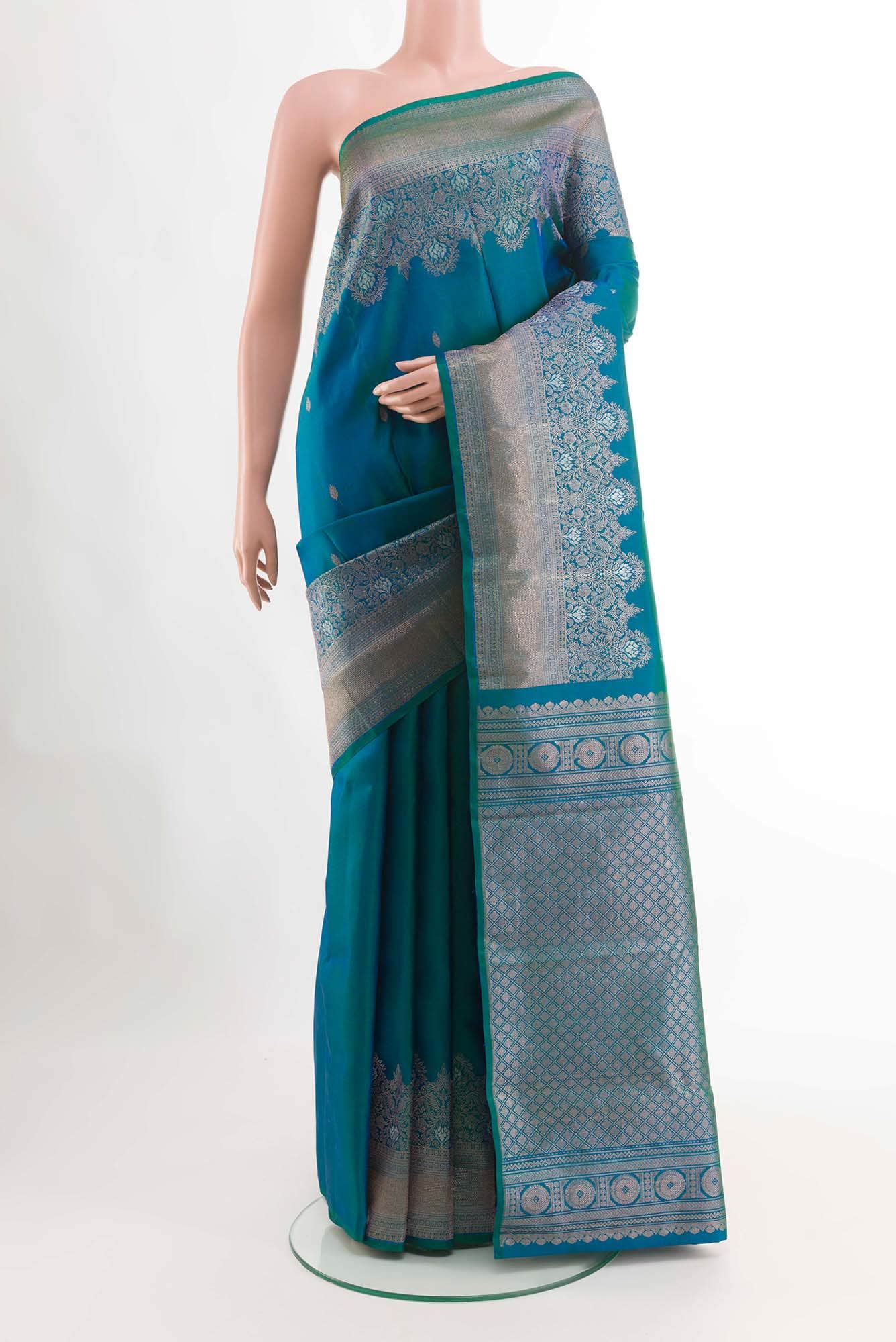Blue Kanchipuram Silk Saree