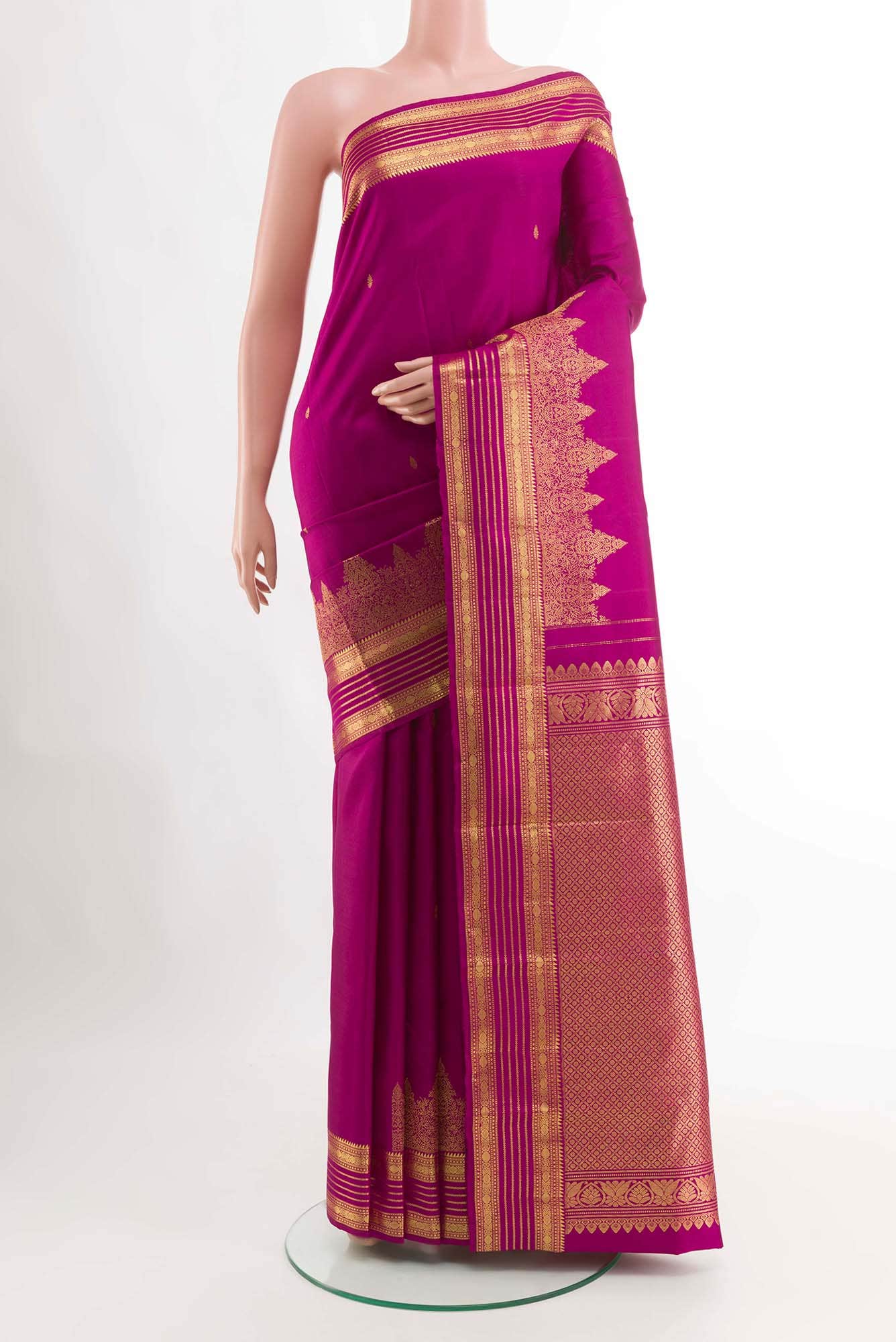 Purple Kanchipuram Silk Saree