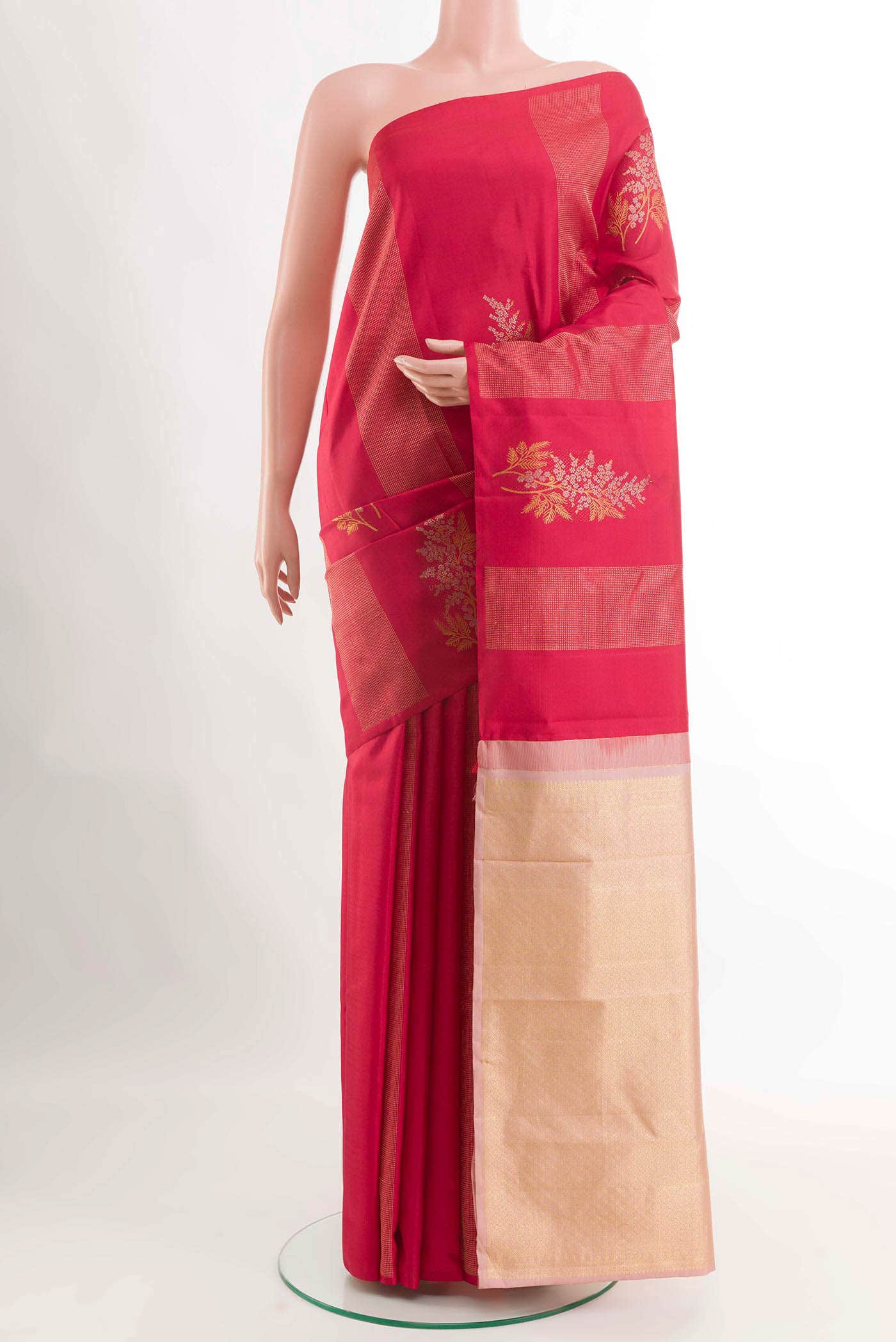 Pink Kanchipuram Silk Saree