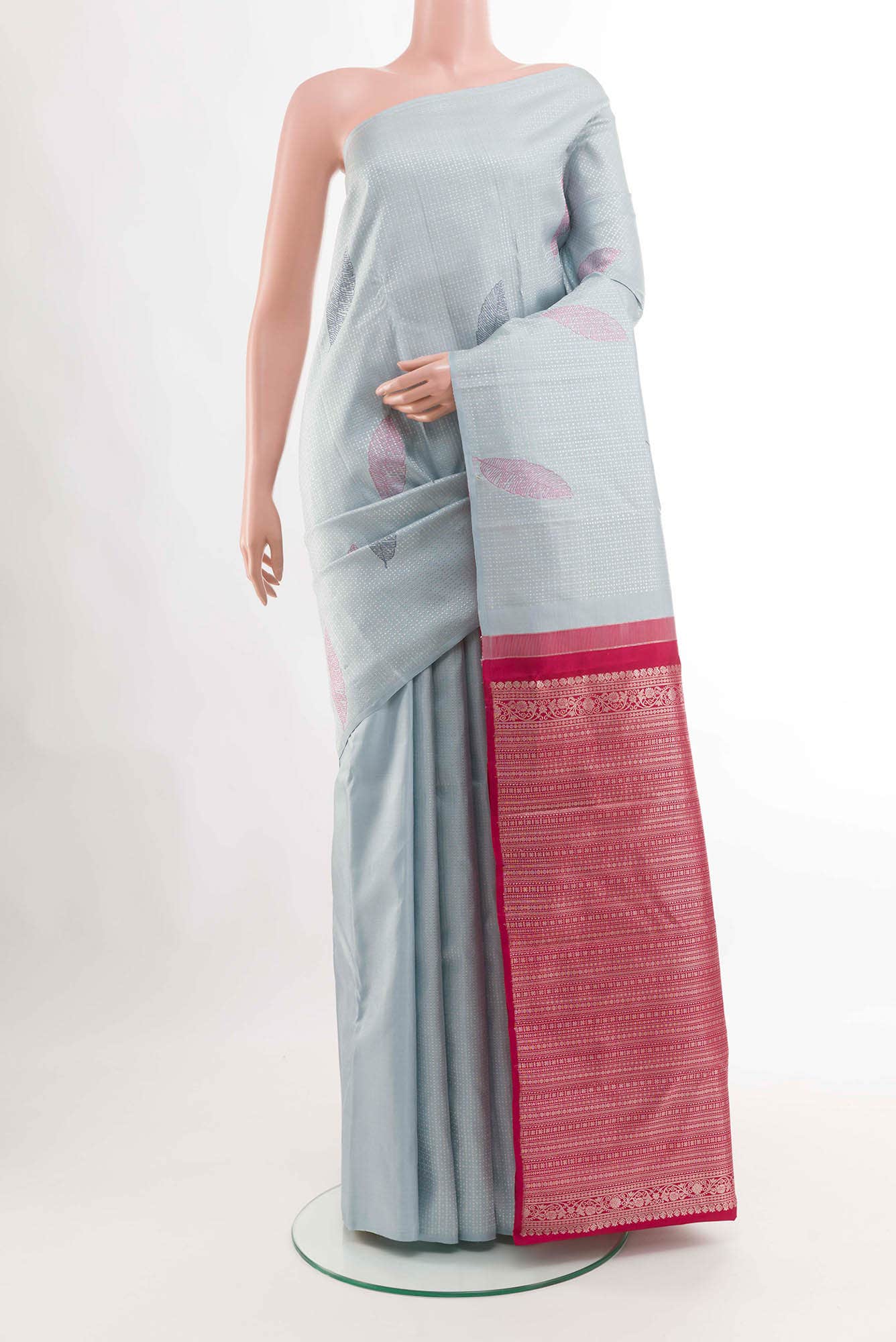 Grey Kanchipuram Silk Saree