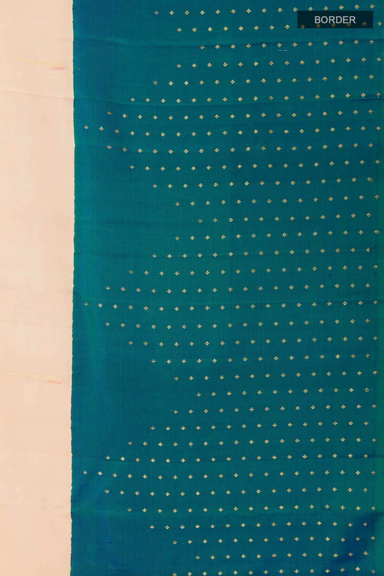 Off White Kanchipuram Silk Saree