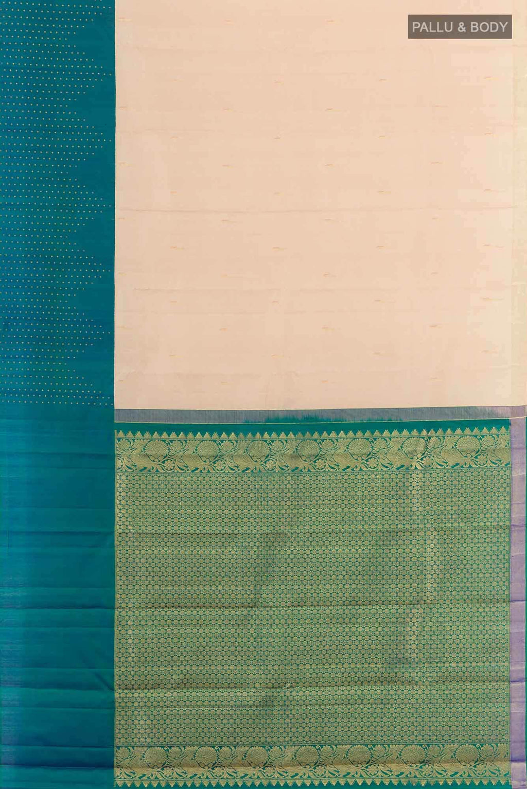 Off White Kanchipuram Silk Saree