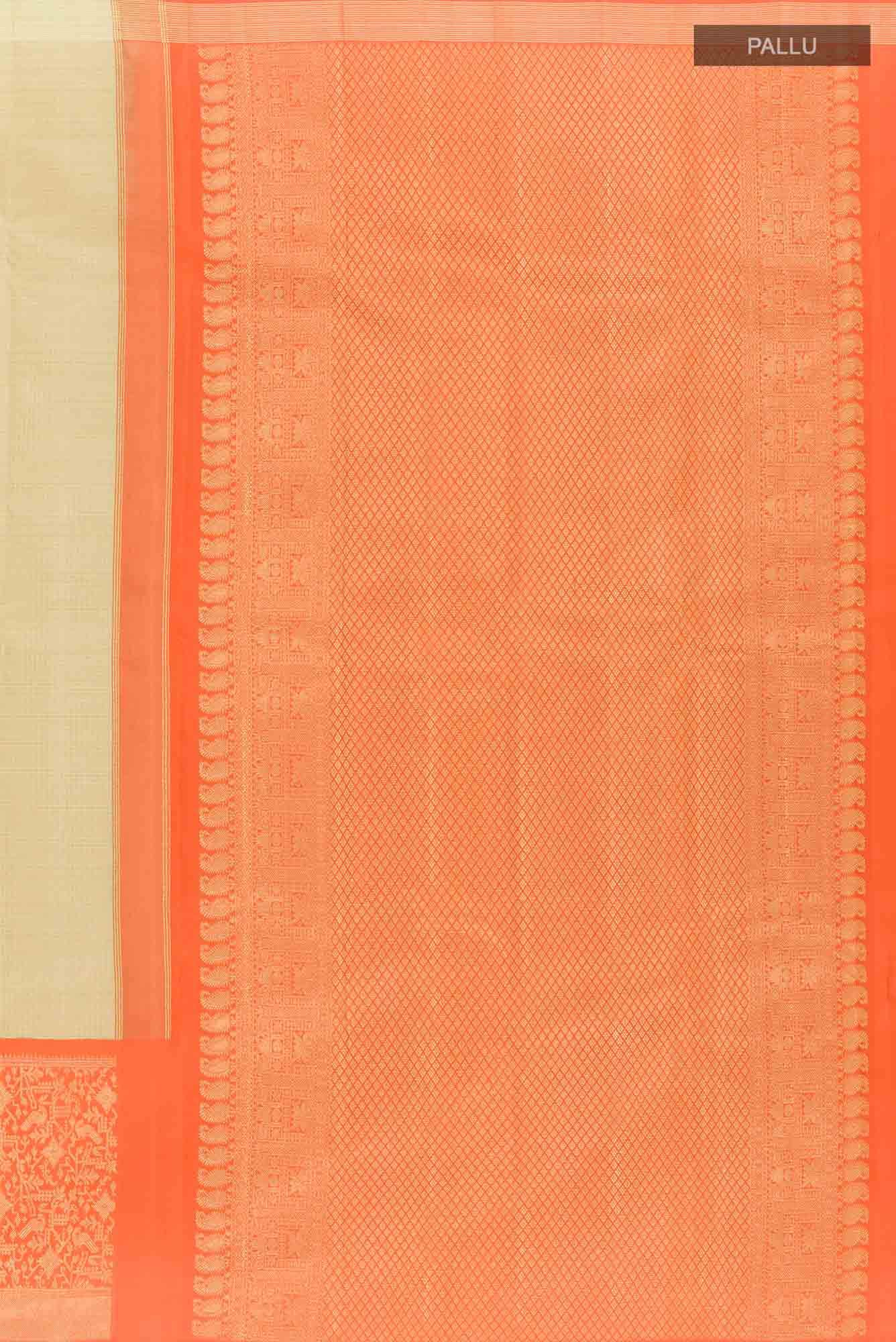 Beige Kanchipuram Silk Saree